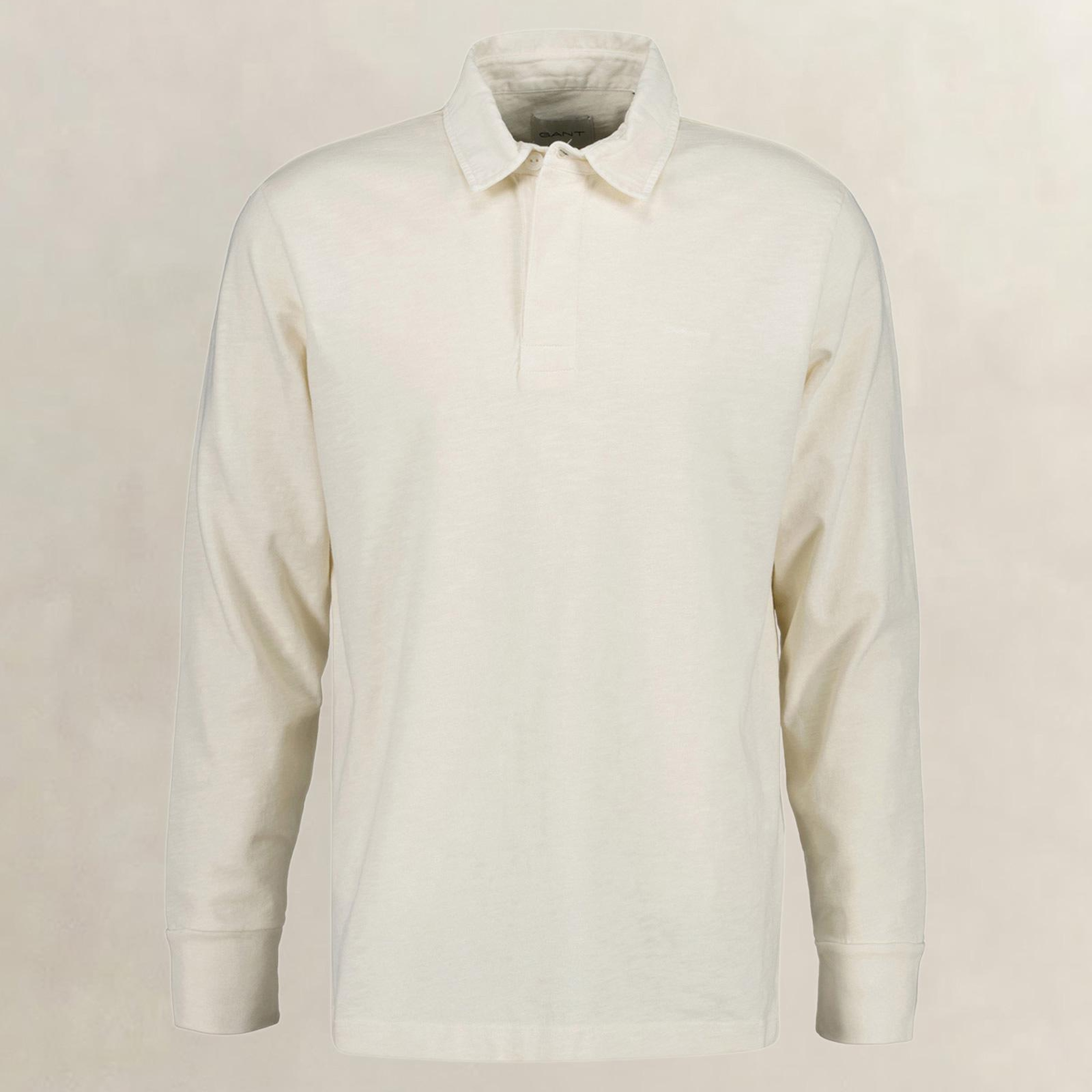 GANT Erkek Krem Regular Fit Logolu Polo Yaka Rugby T-Shirt