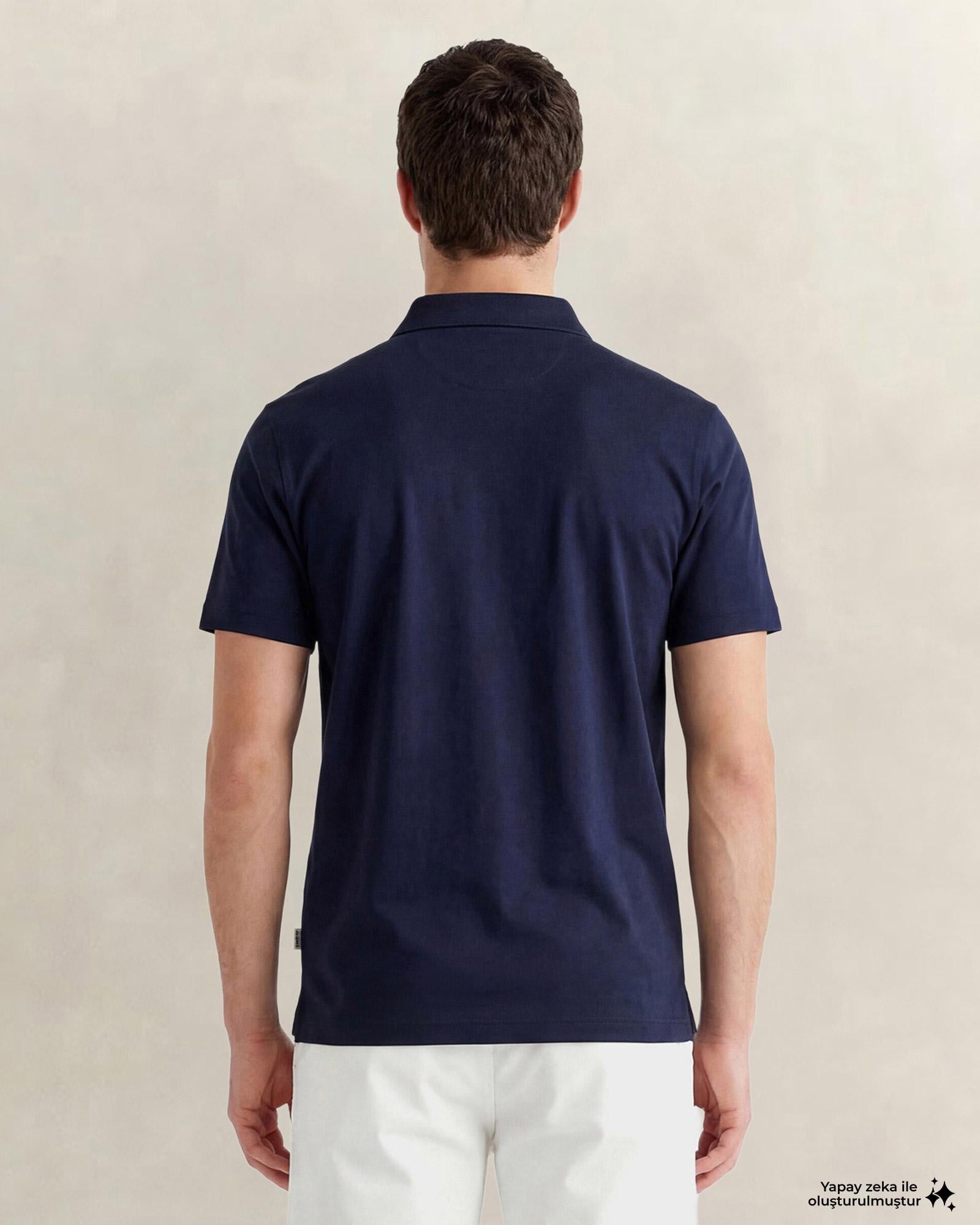 GANT Erkek Lacivert Regular Fit Polo Yaka T-Shirt