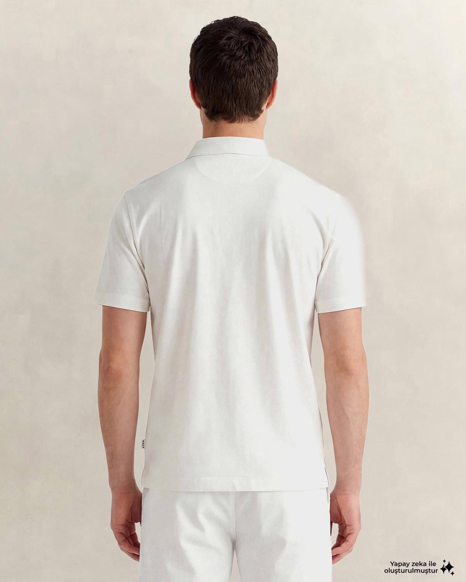 GANT Erkek Beyaz Regular Fit Polo Yaka T-Shirt