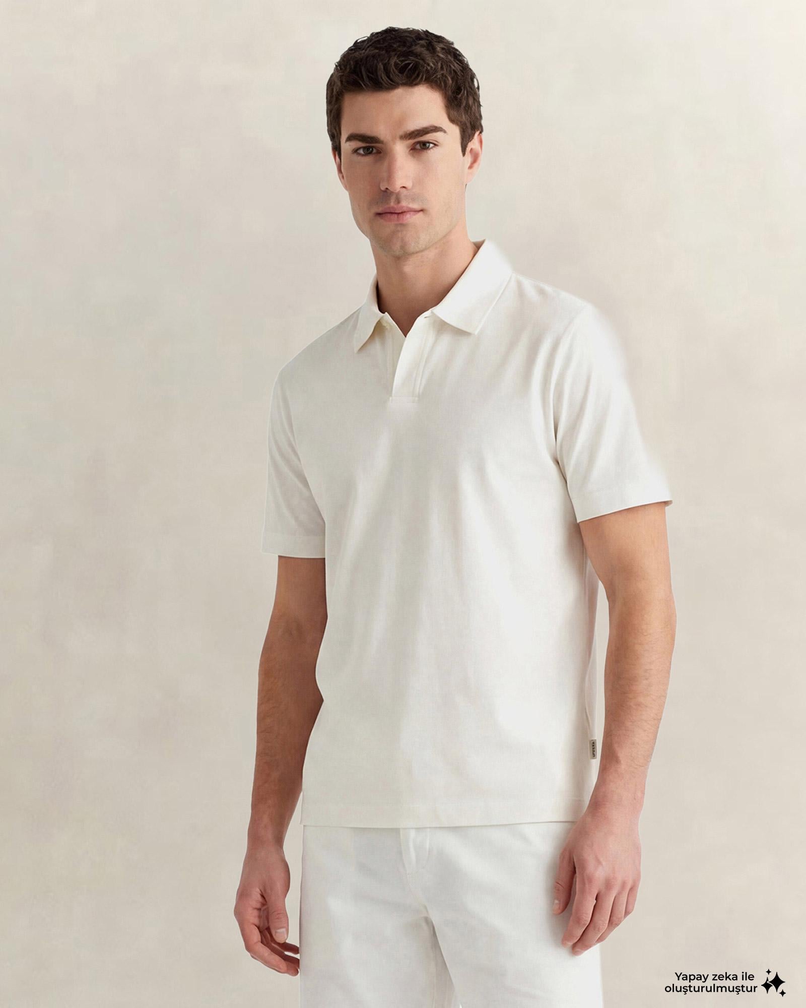 GANT Erkek Beyaz Regular Fit Polo Yaka T-Shirt