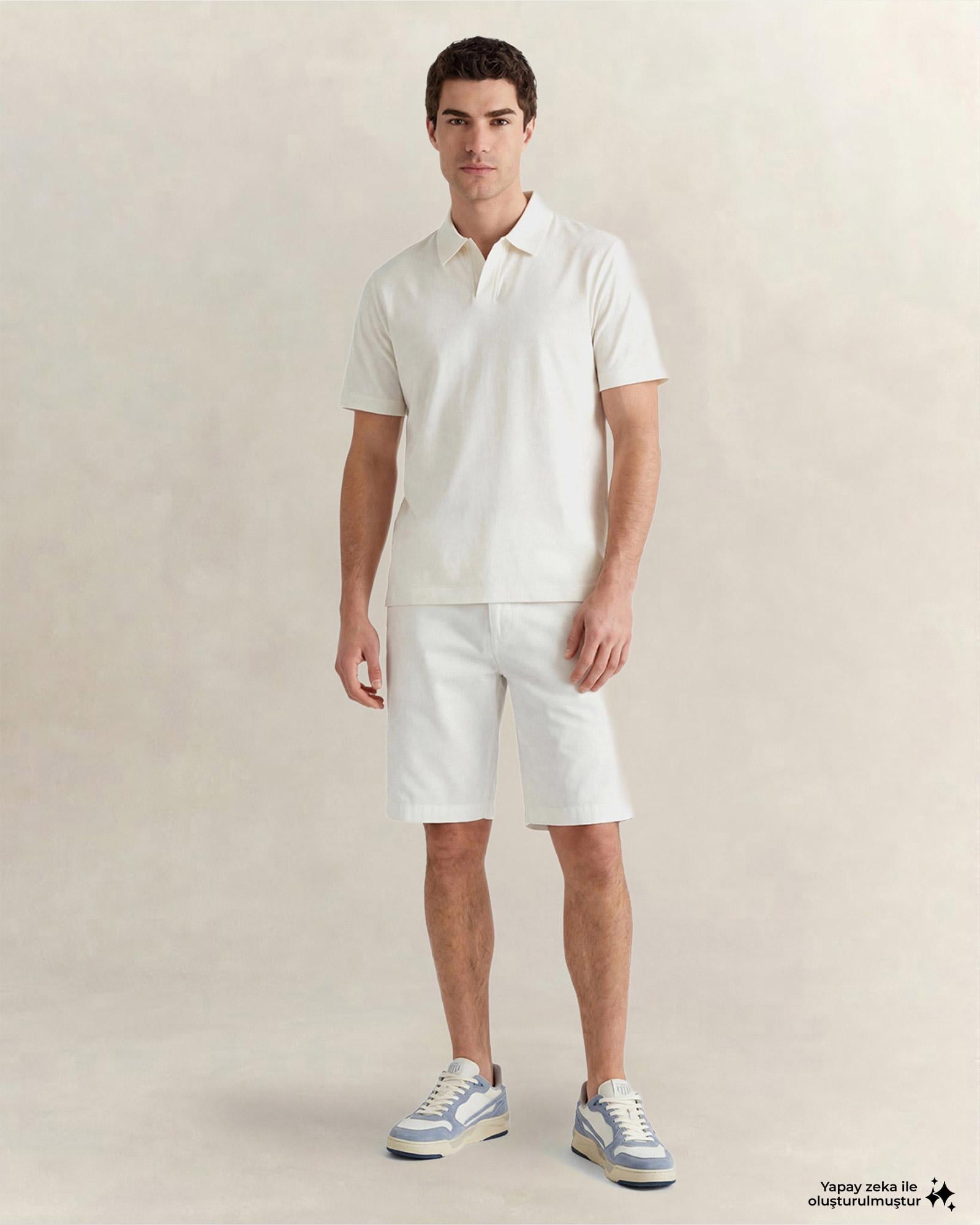 GANT Erkek Beyaz Regular Fit Polo Yaka T-Shirt