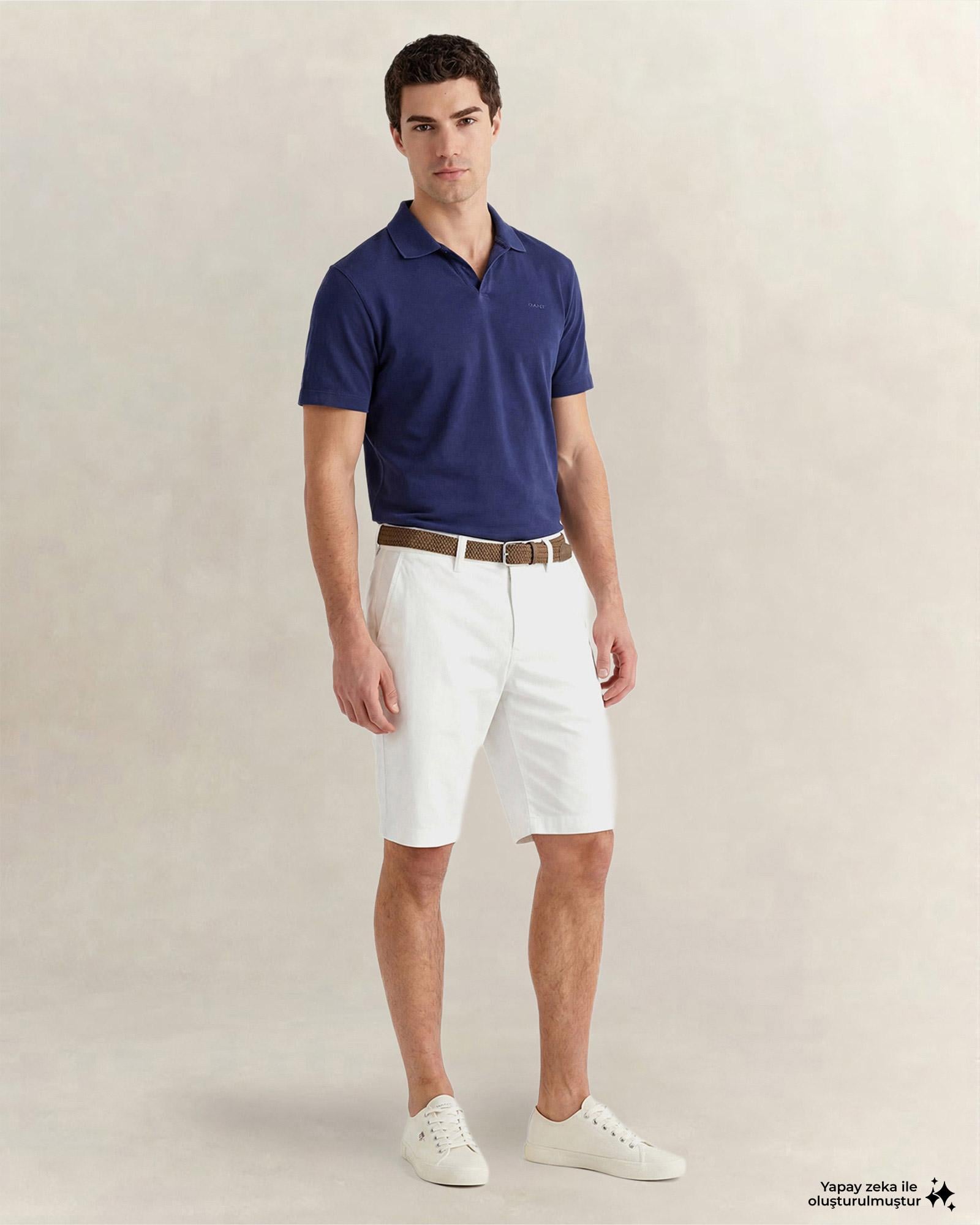 GANT Erkek Mavi Regular Fit Polo Yaka T-Shirt