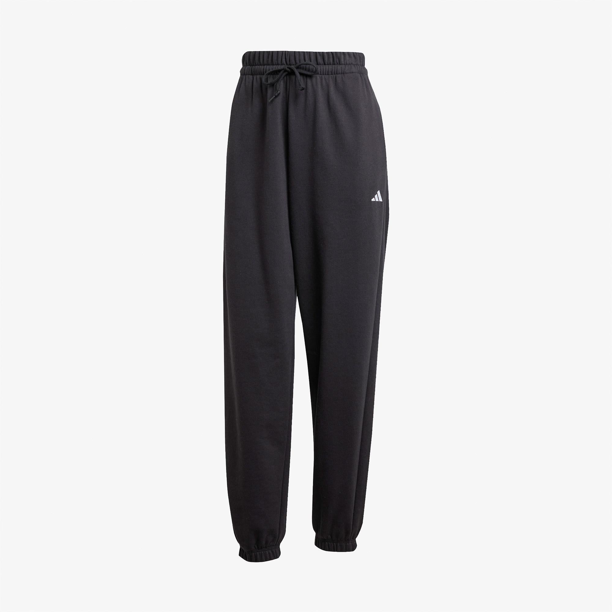 adidas Essentials Small Logo French Terry Cuffed Kadın Siyah Eşofman Altı