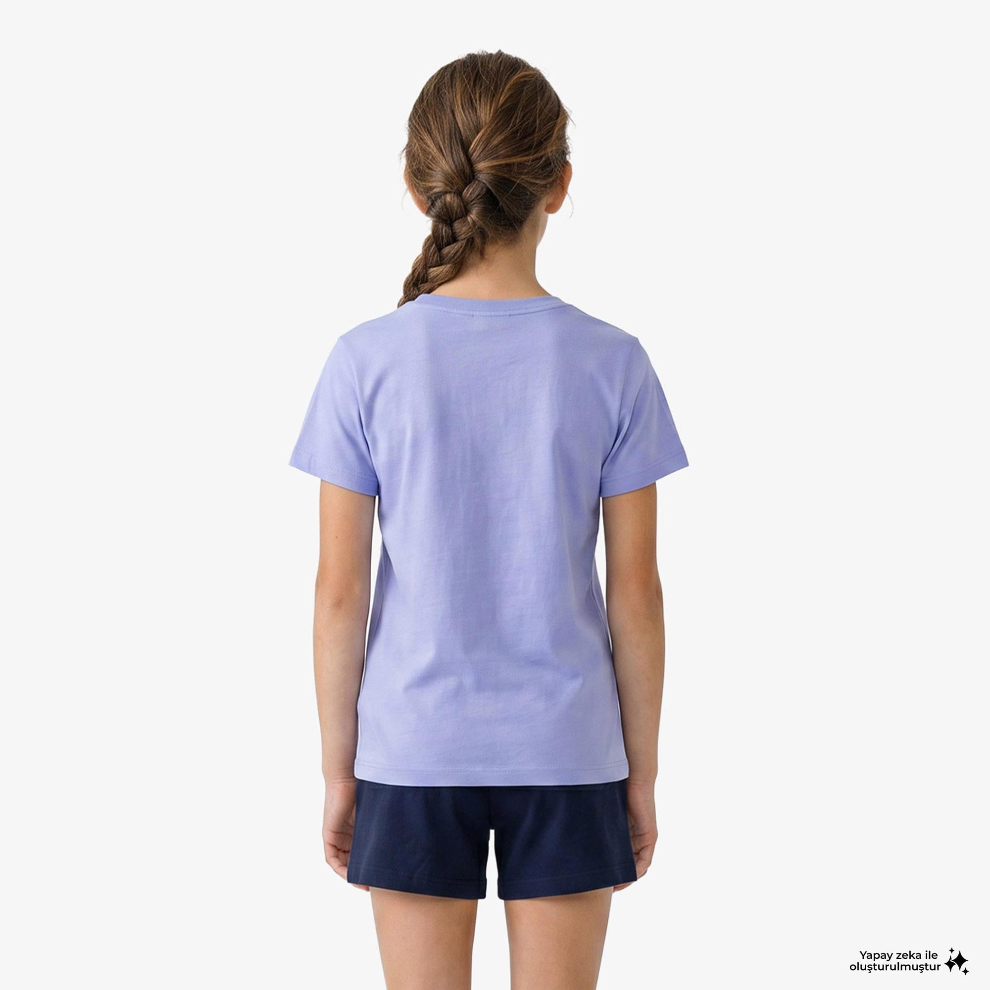 Champion Crewneck SS Çocuk Mor T-Shirt