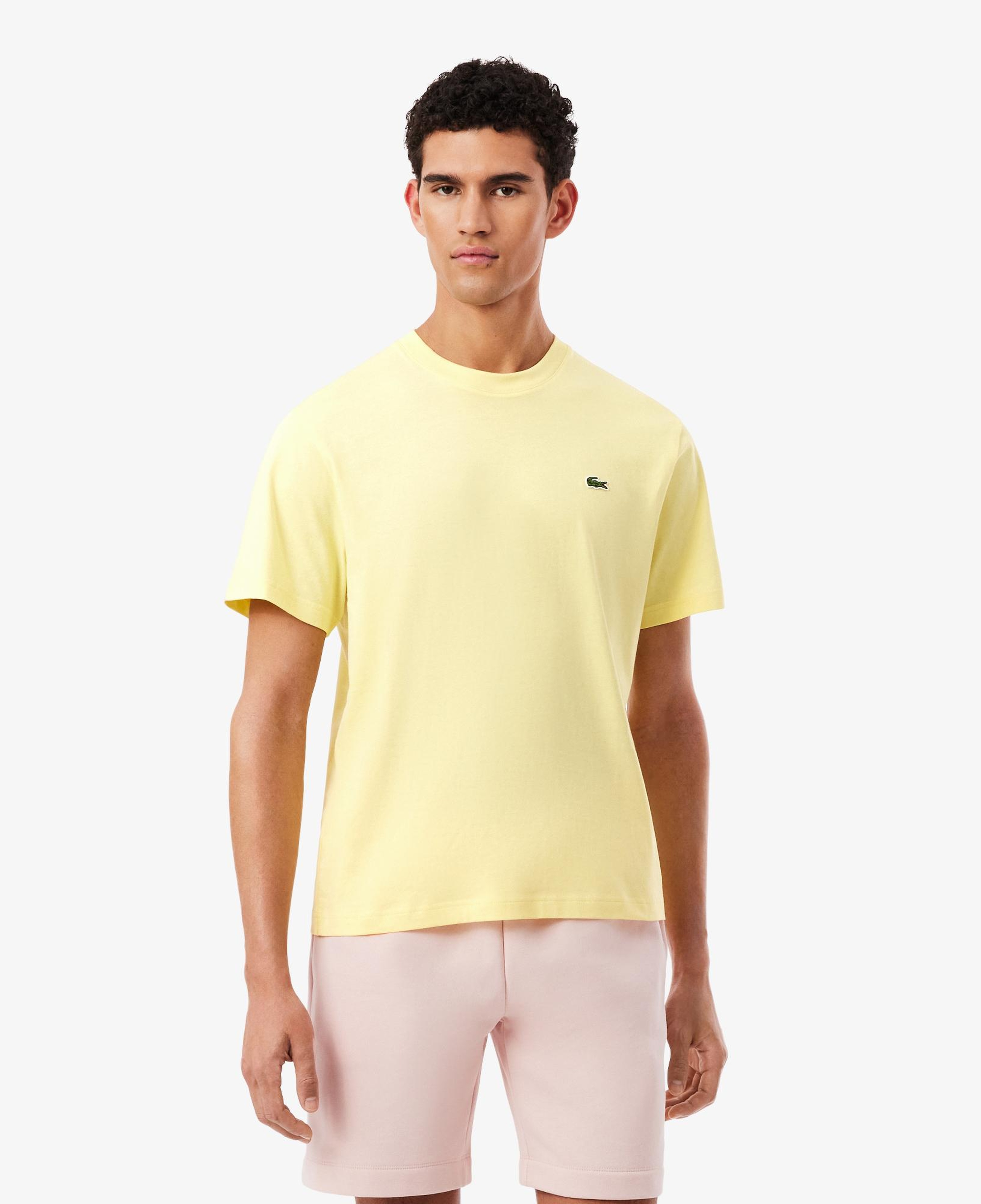 Erkek Classic Fit Bisiklet Yaka Sarı T-Shirt