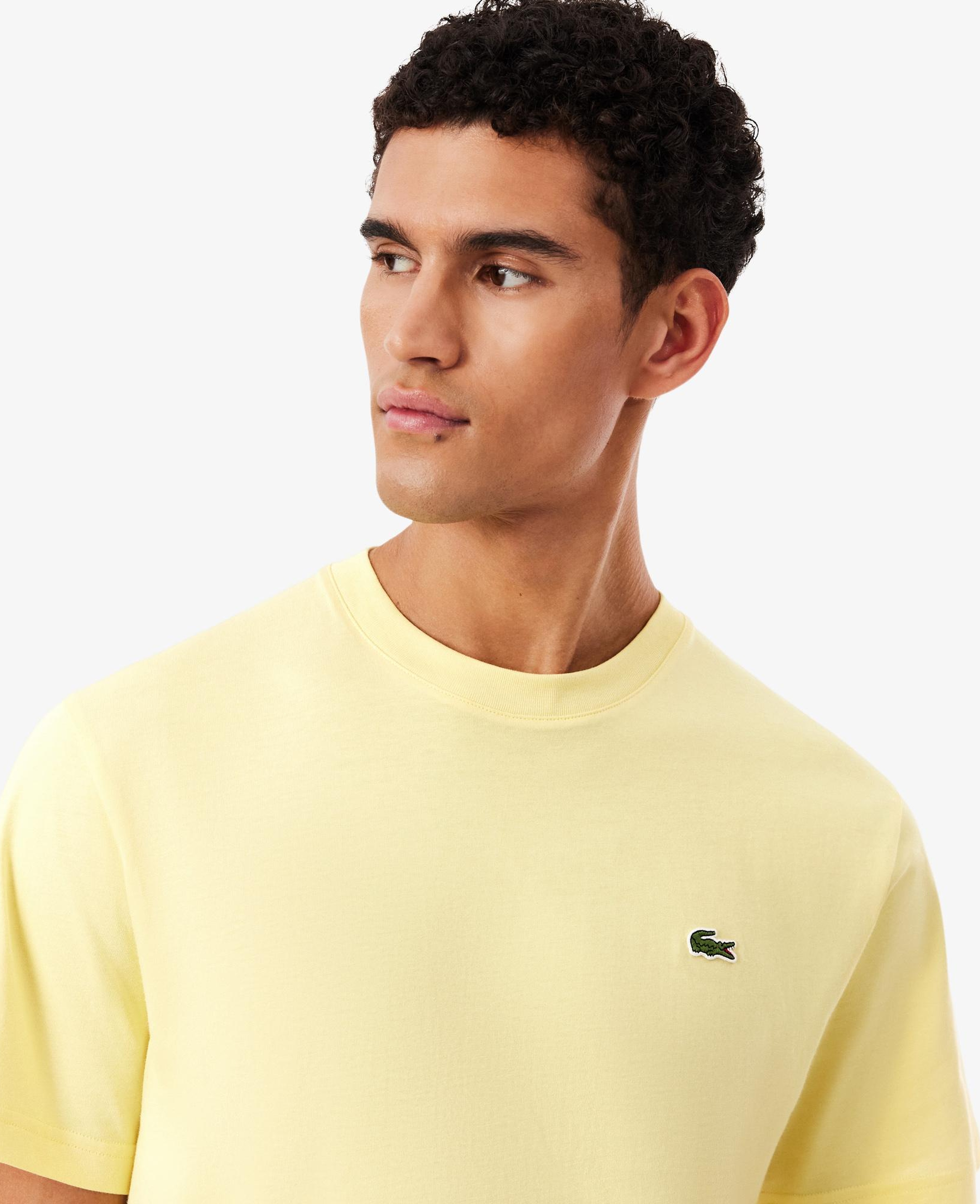 Erkek Classic Fit Bisiklet Yaka Sarı T-Shirt