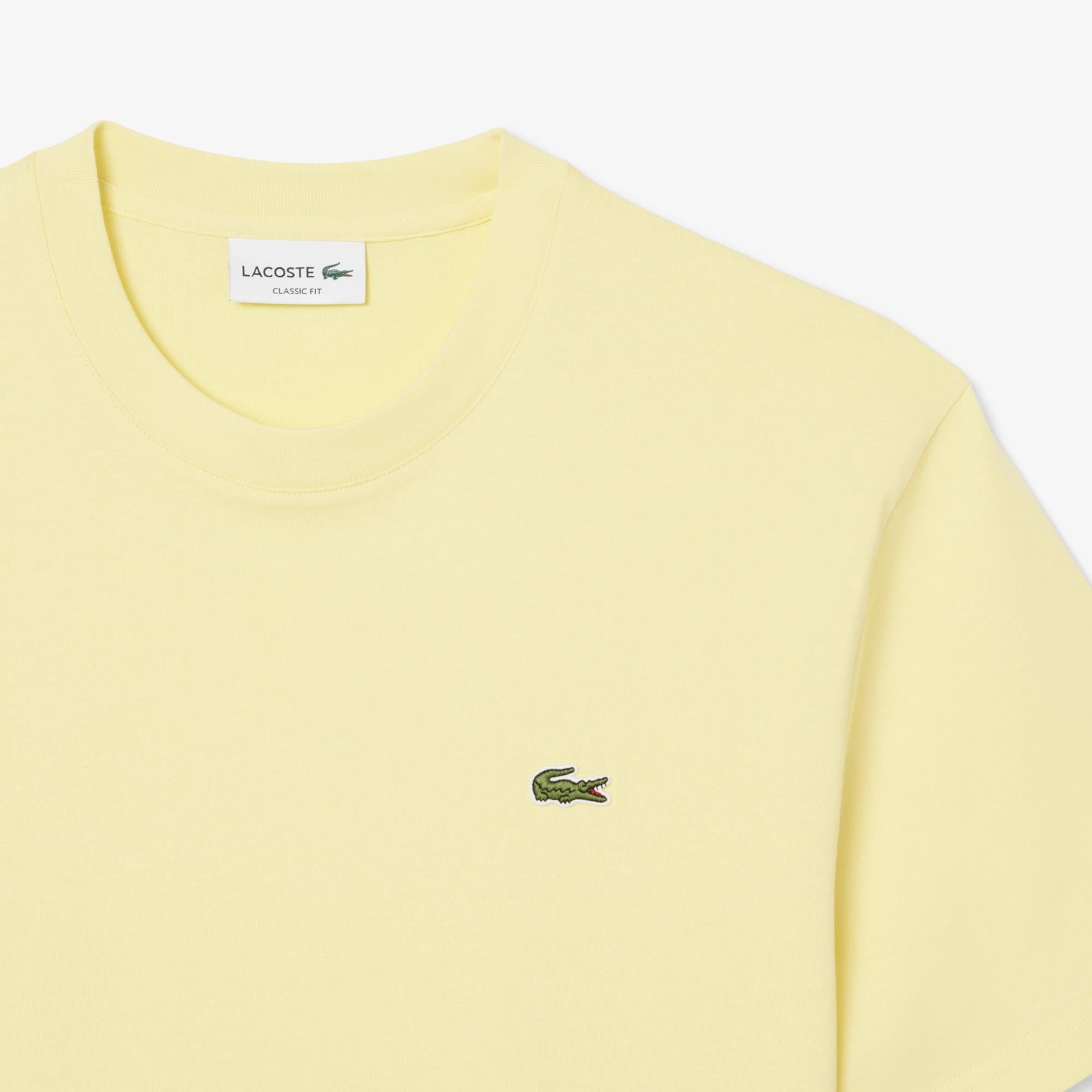 Erkek Classic Fit Bisiklet Yaka Sarı T-Shirt