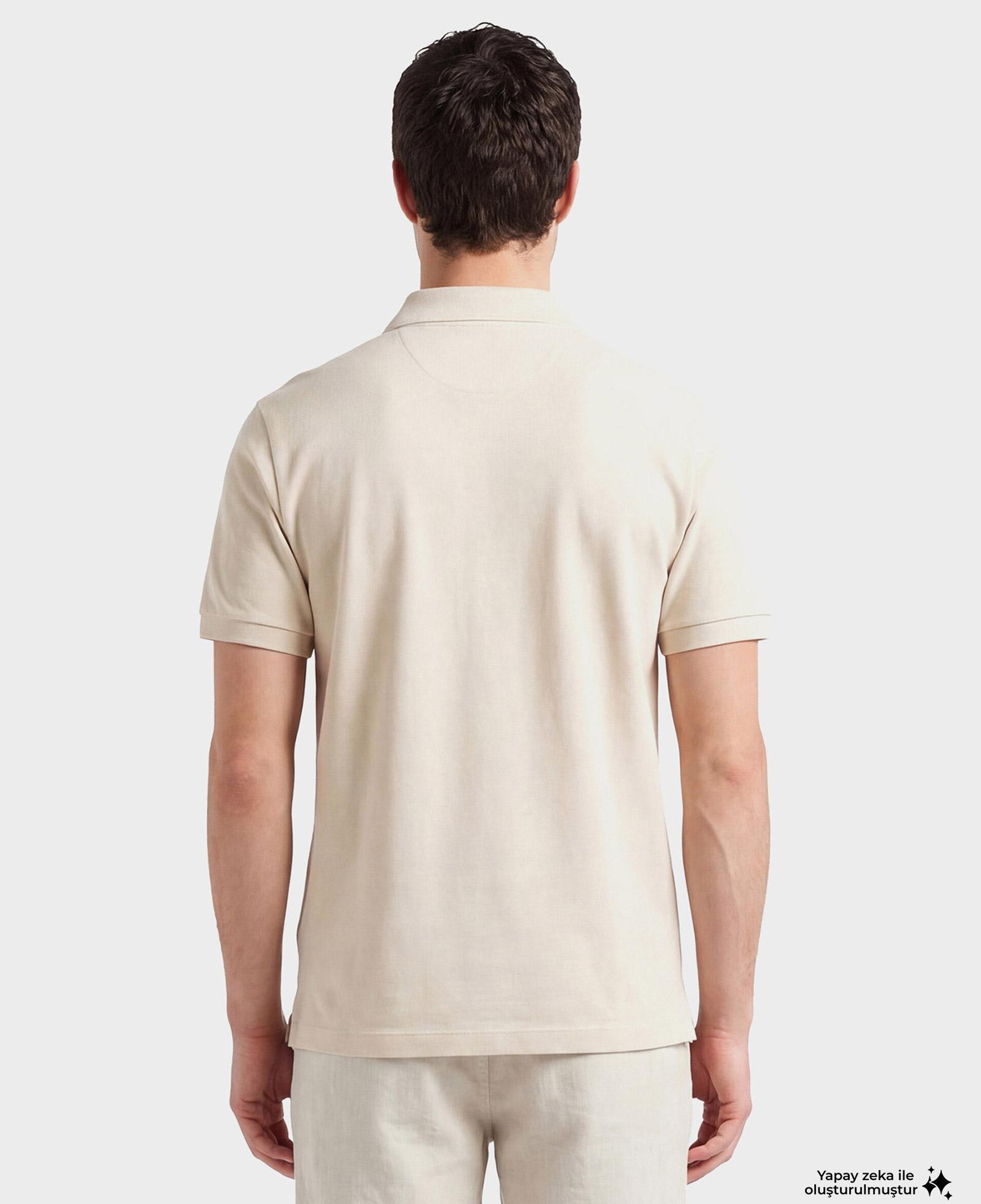 GANT Erkek Krem Regular Fit Polo Yaka T-Shirt