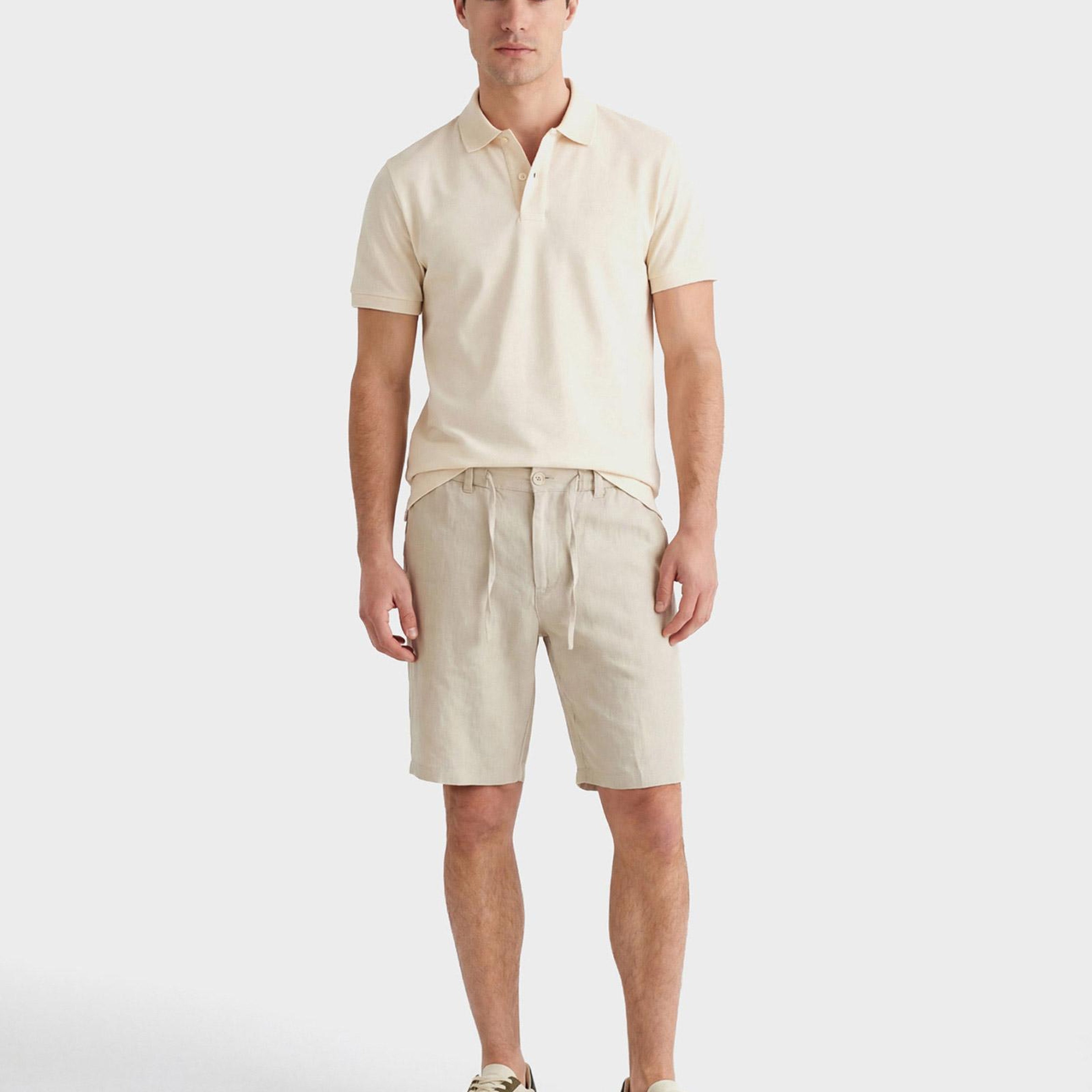GANT Erkek Krem Regular Fit Polo Yaka T-Shirt