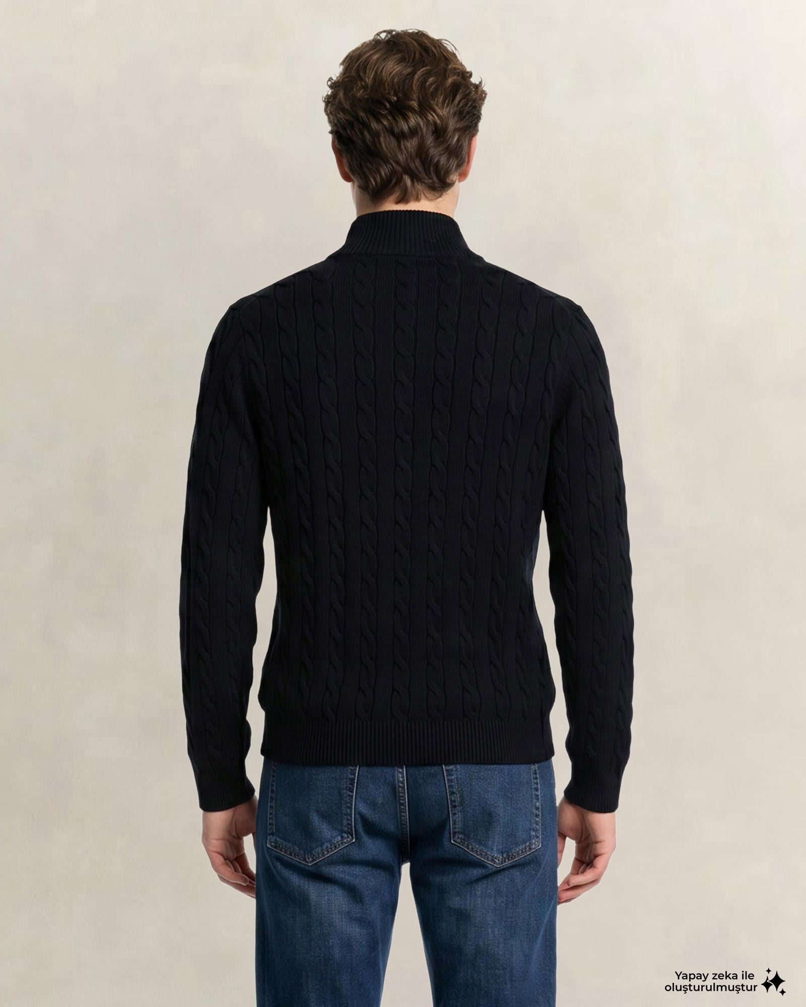GANT Erkek Siyah Regular Fit Örgü Kazak