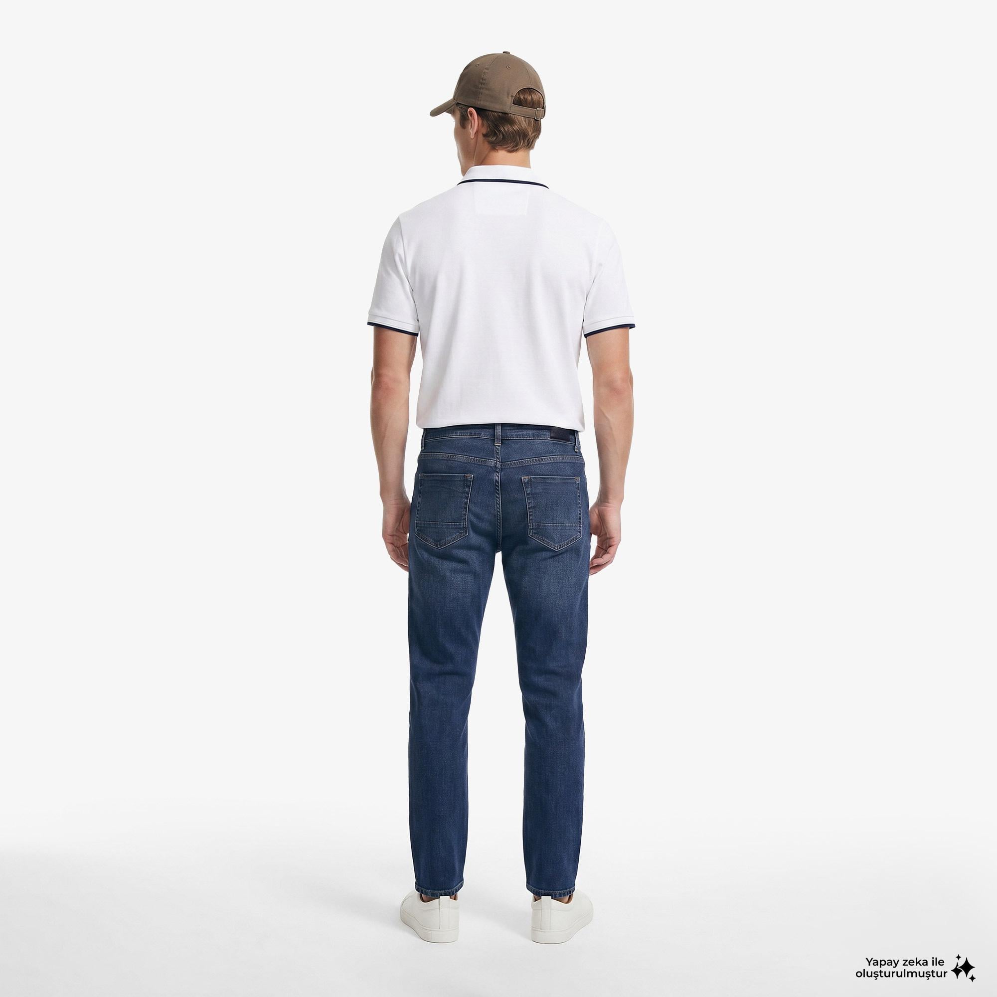 Nautica Erkek Mavi Slim Fit Denim Pantolon