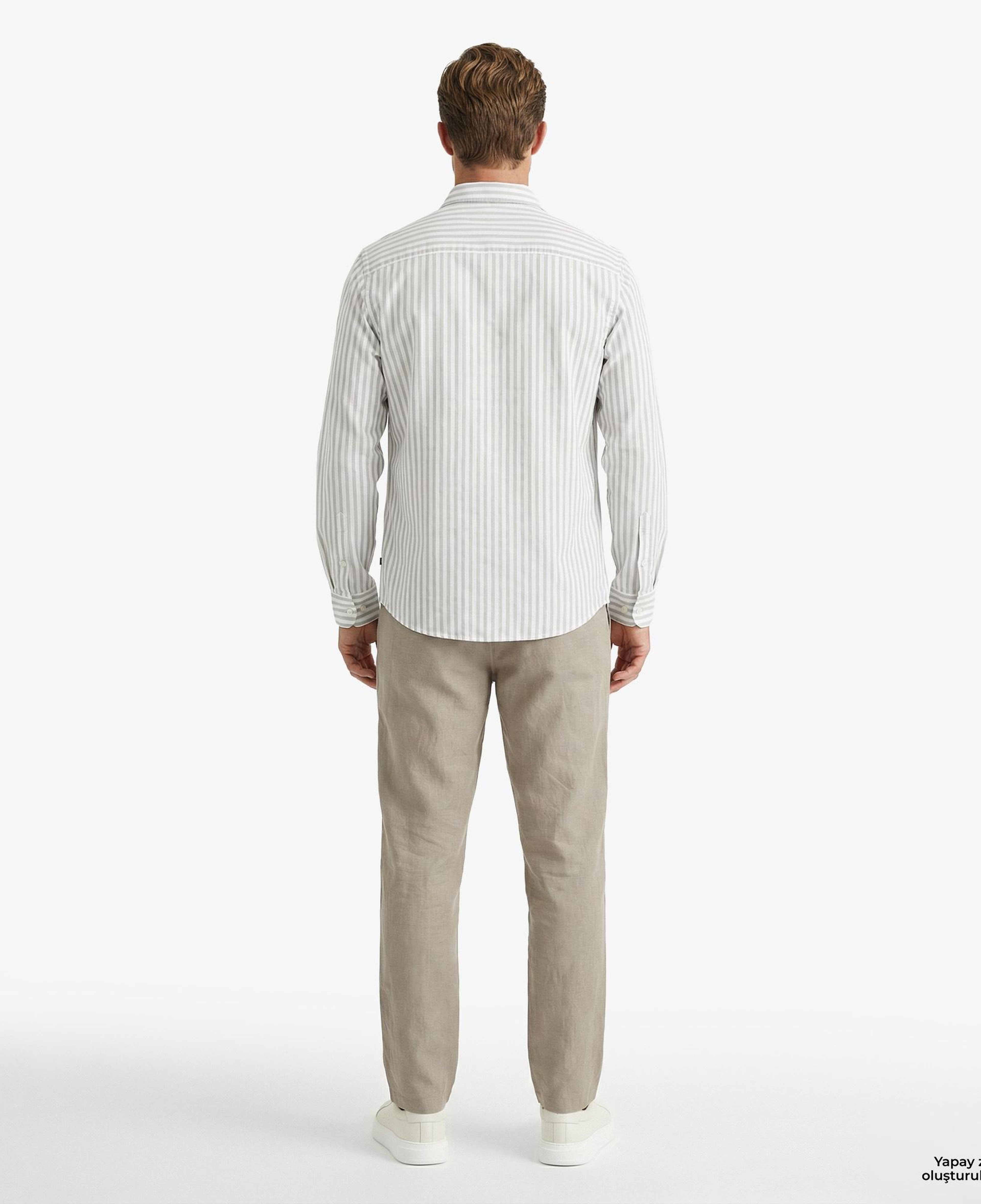 Nautica Erkek Yeşil Regular Fit Çizgili Gömlek