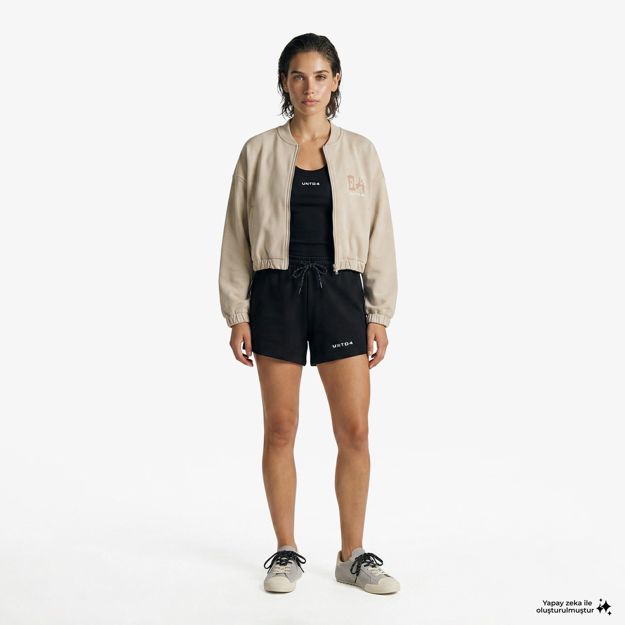 UNITED4 Regular Fit Kadın Krem Sweatshirt
