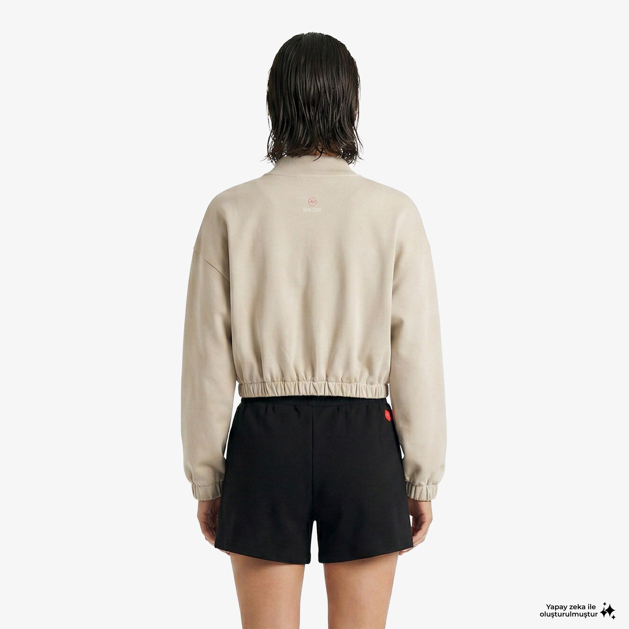 UNITED4 Regular Fit Kadın Krem Sweatshirt