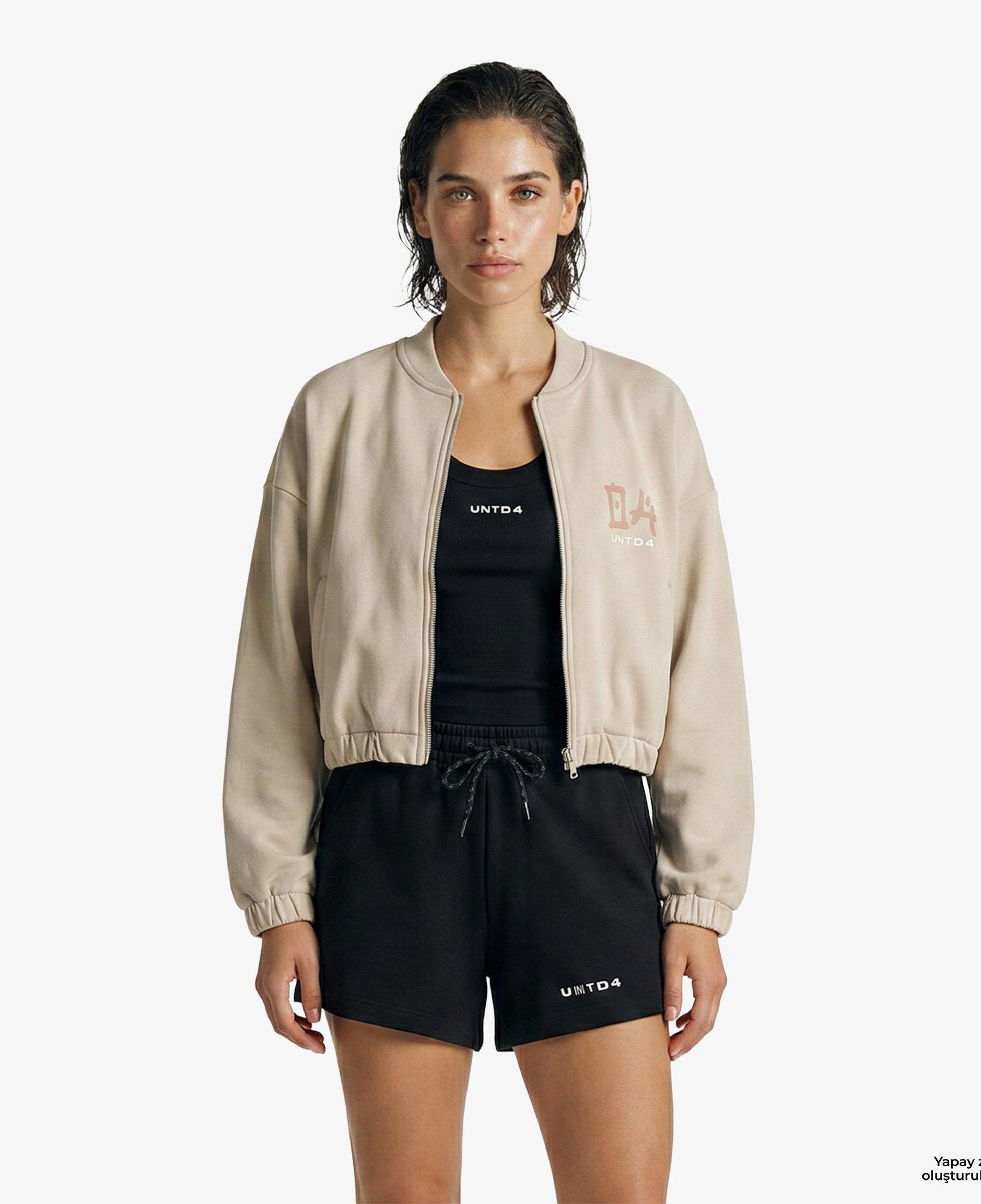UNITED4 Regular Fit Kadın Krem Sweatshirt