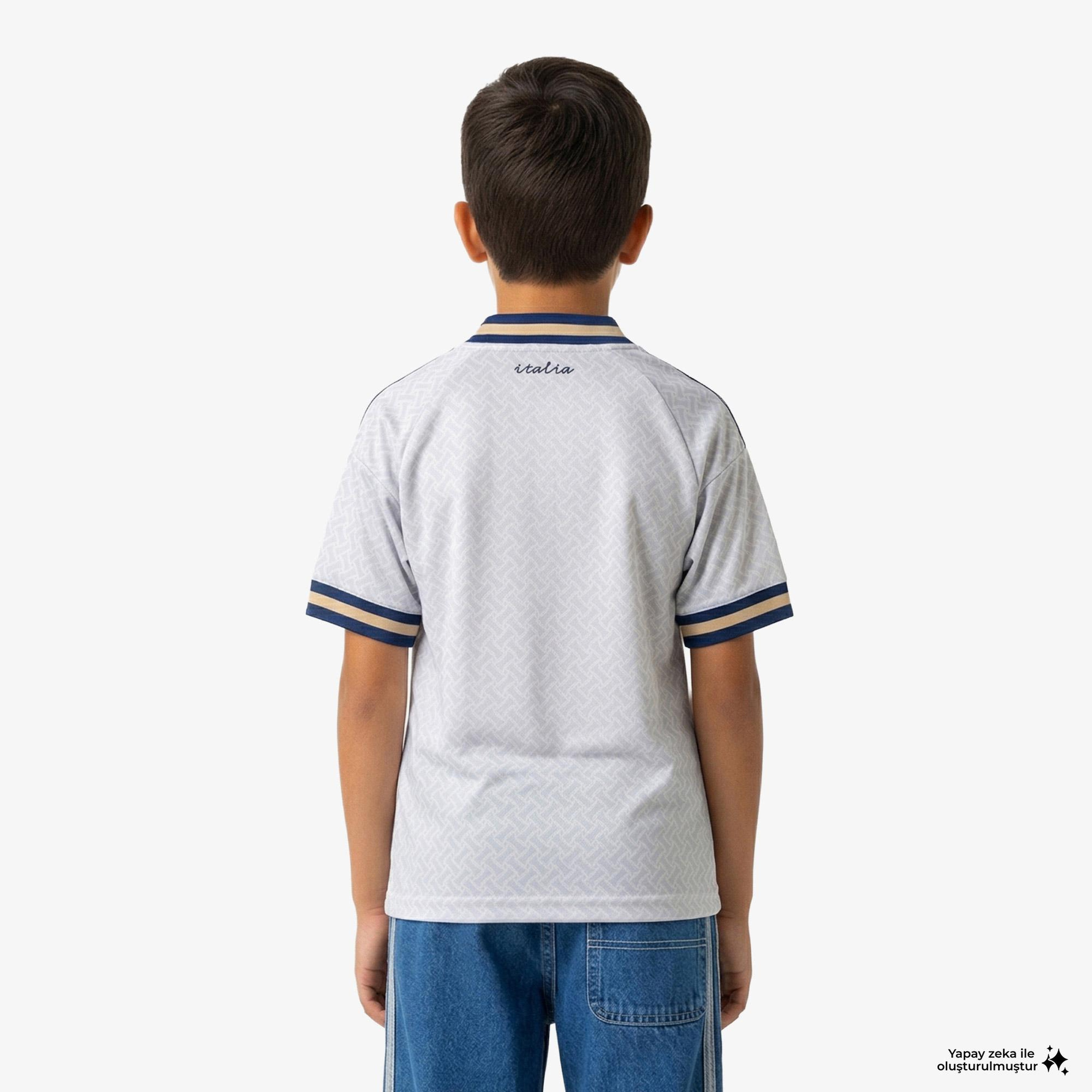 adidas İtalya 26 Deplasman Çocuk Mavi Forma