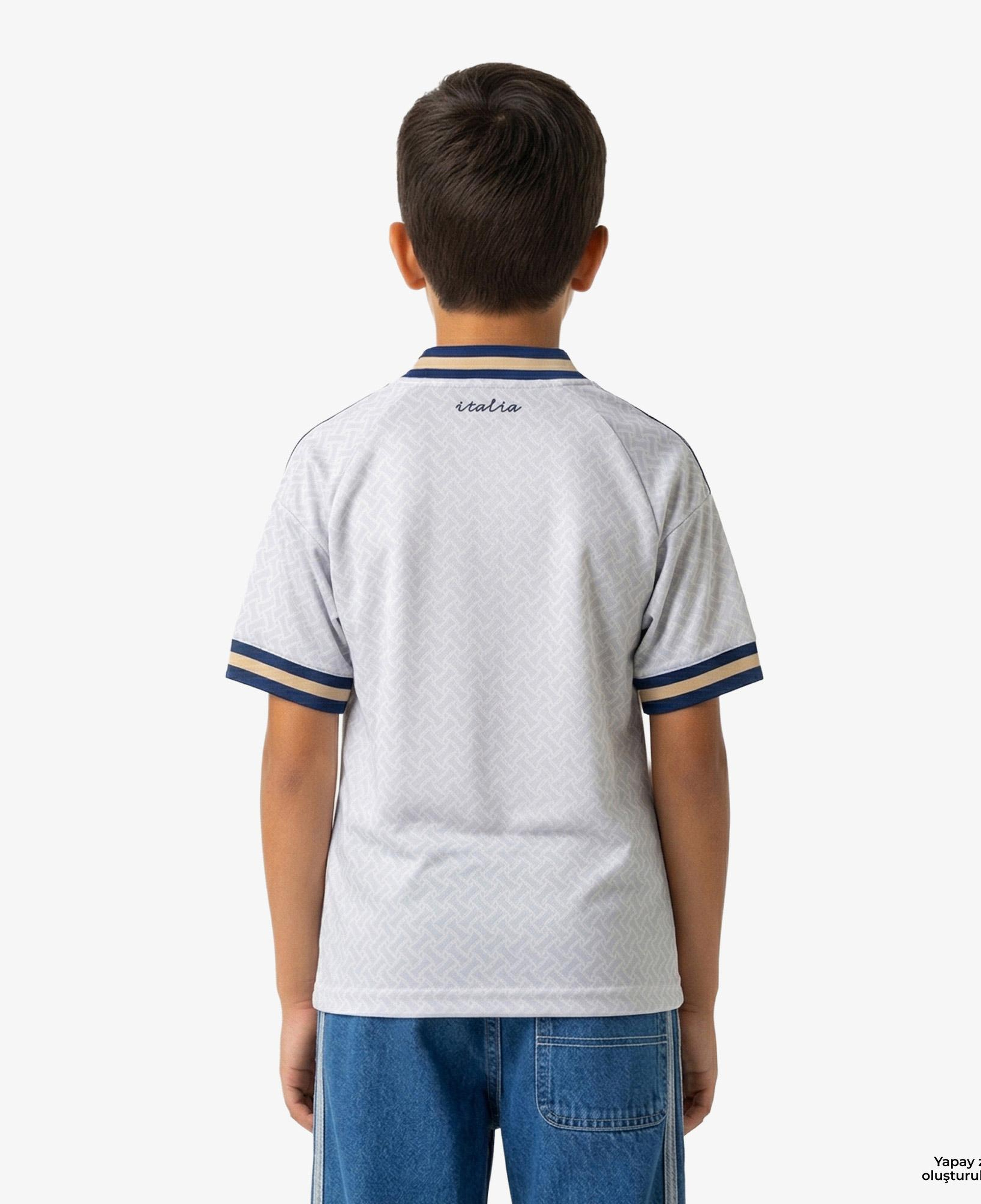 adidas İtalya 26 Deplasman Çocuk Mavi Forma