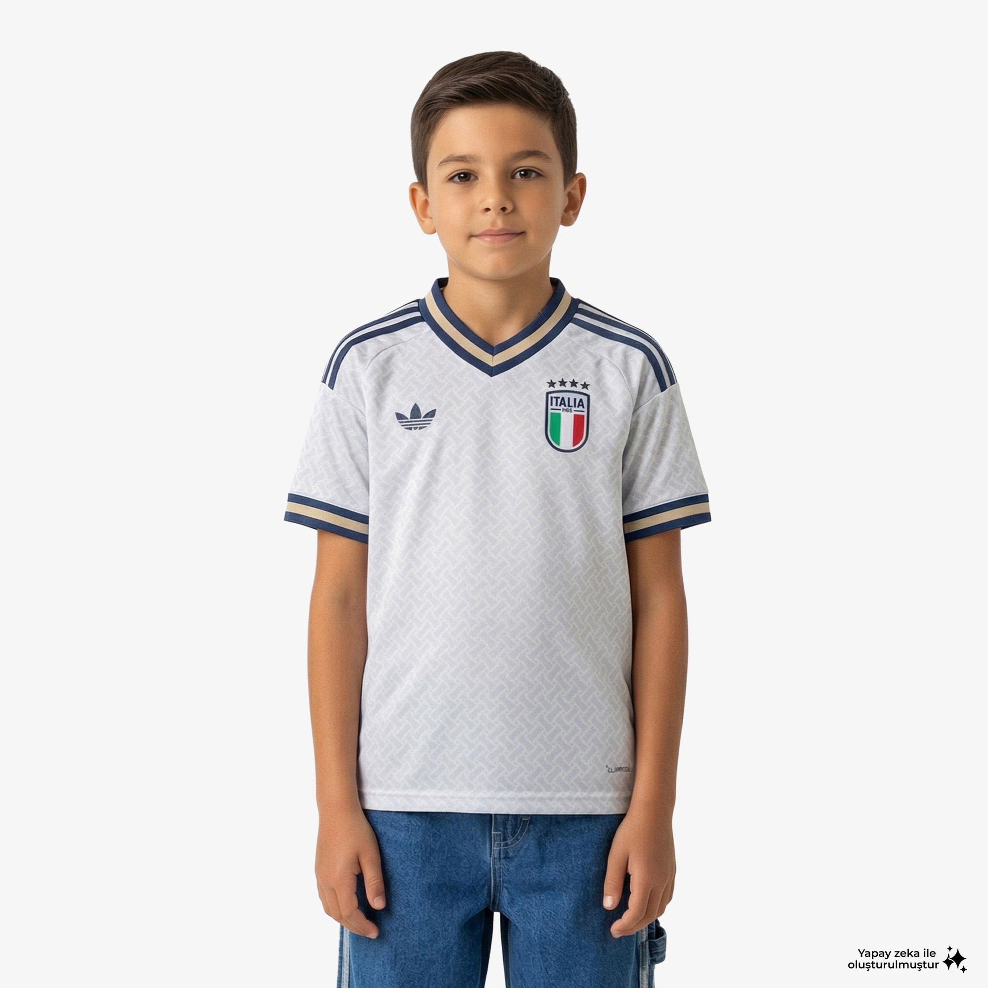 adidas İtalya 26 Deplasman Çocuk Mavi Forma