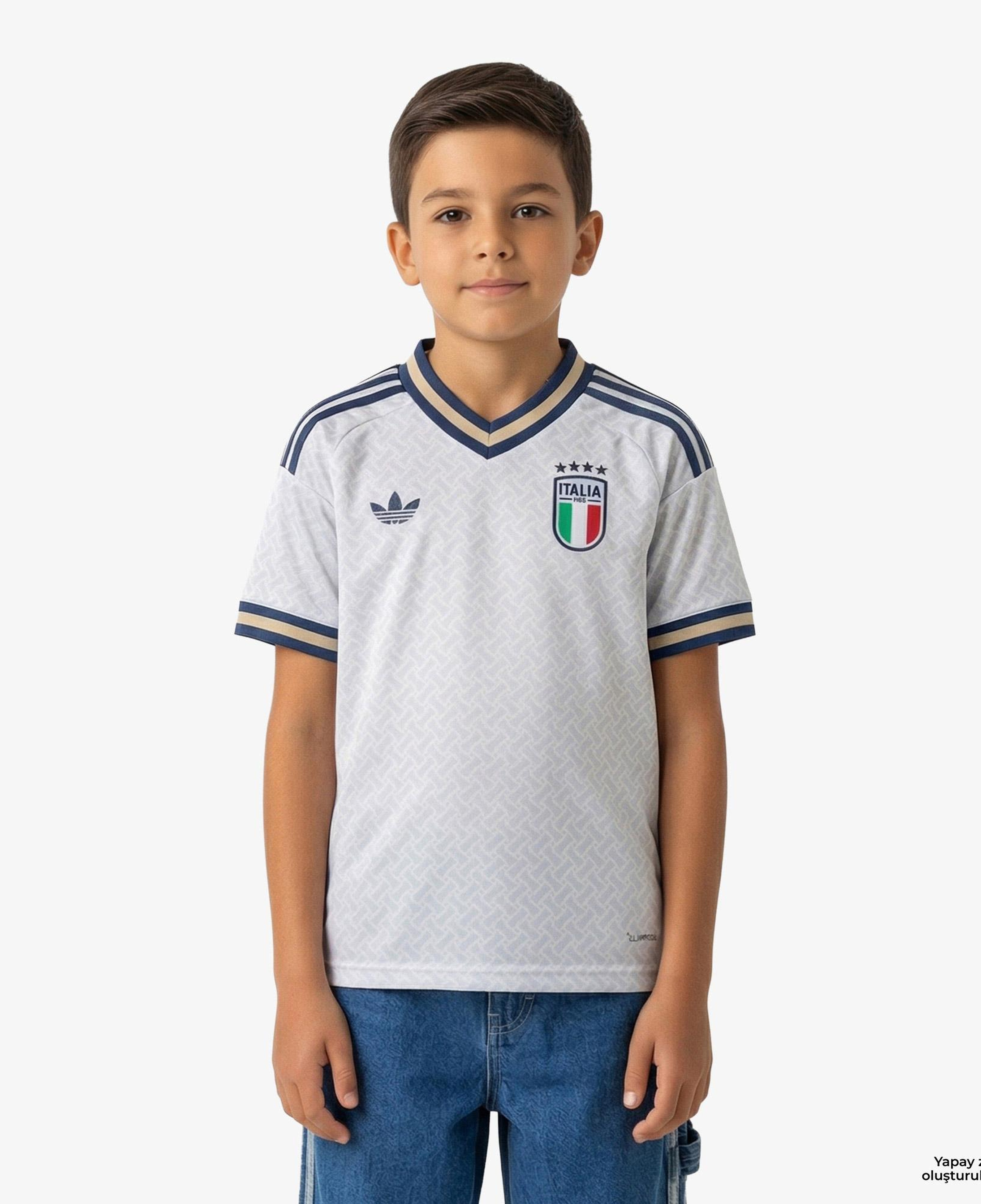 adidas İtalya 26 Deplasman Çocuk Mavi Forma