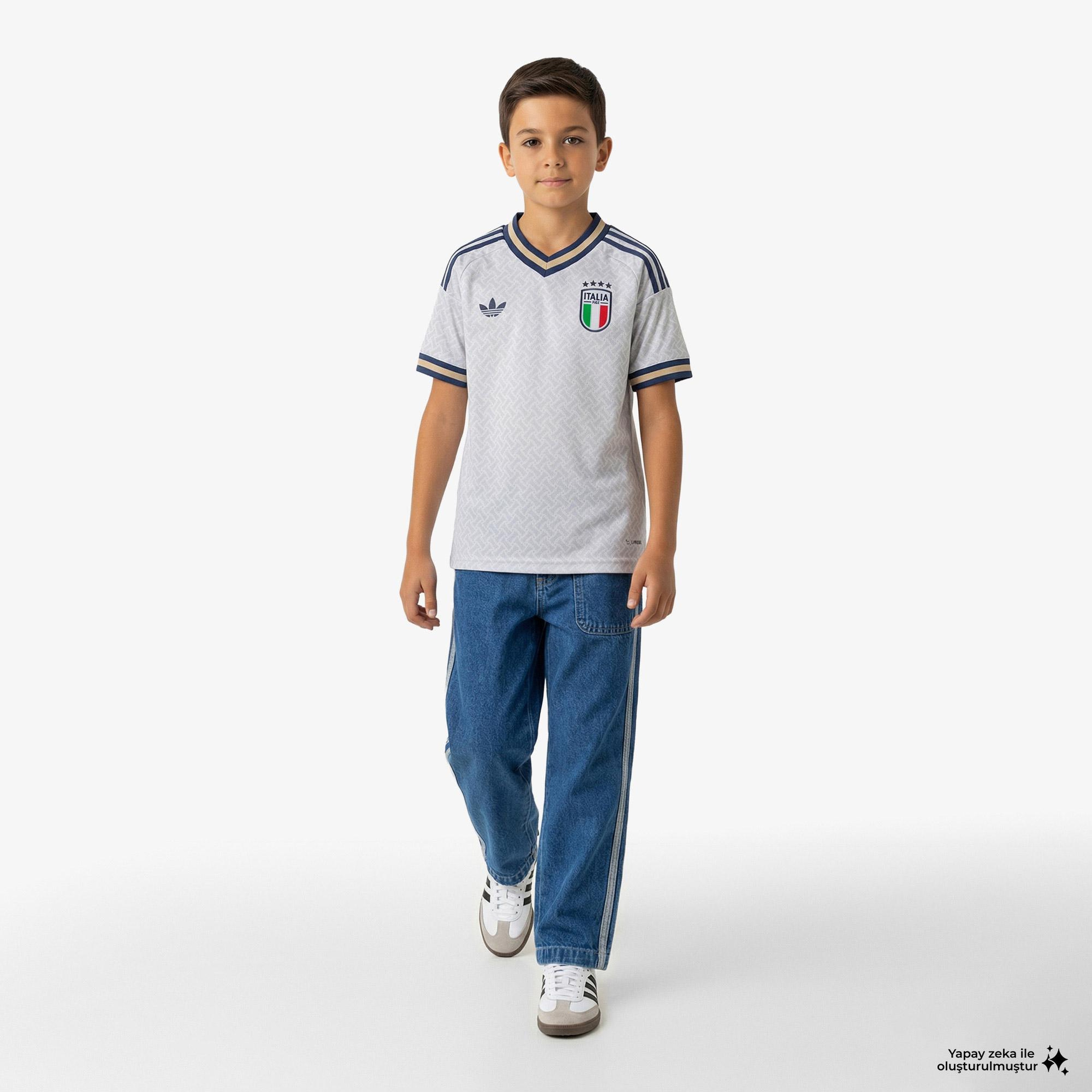 adidas İtalya 26 Deplasman Çocuk Mavi Forma