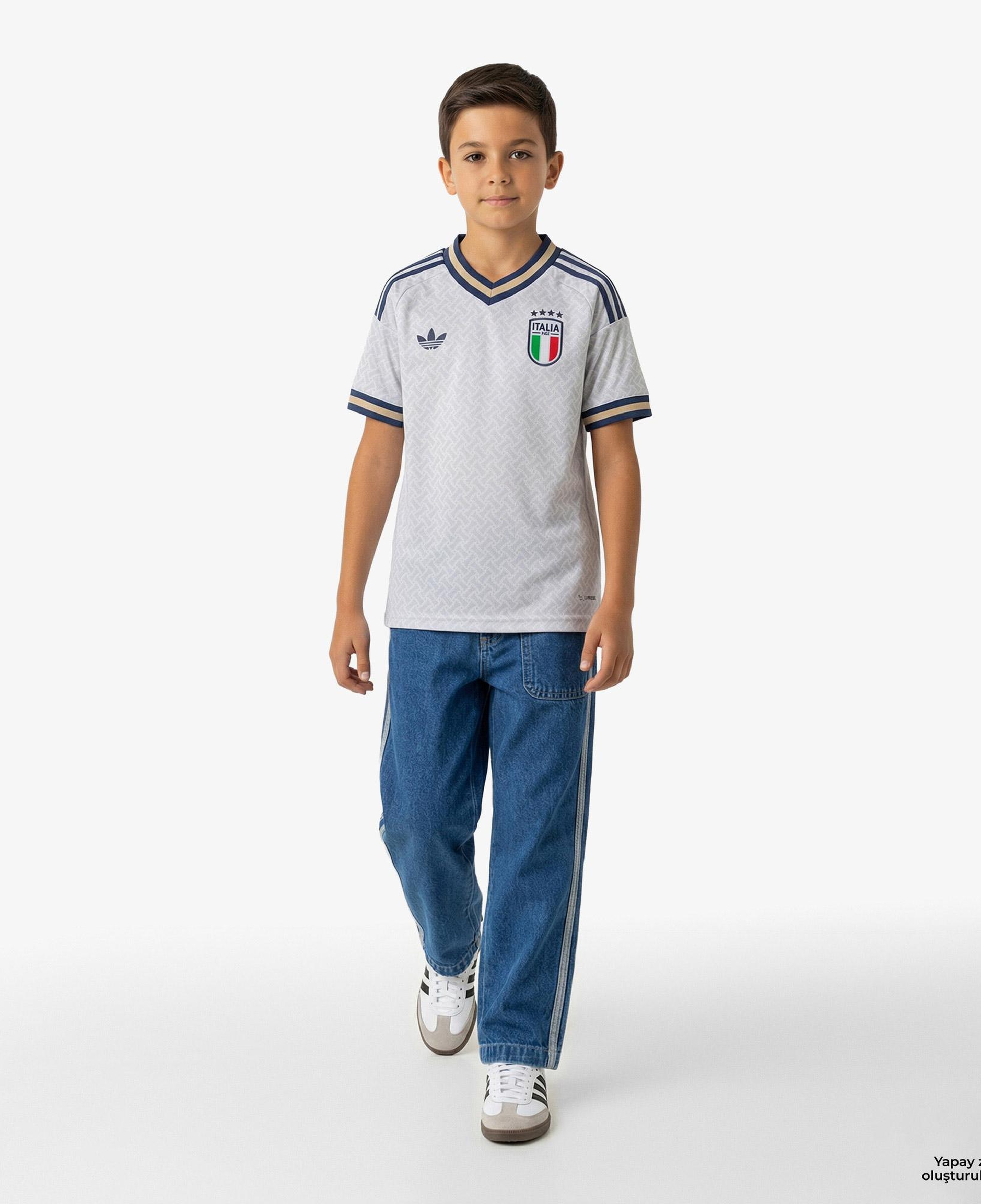 adidas İtalya 26 Deplasman Çocuk Mavi Forma