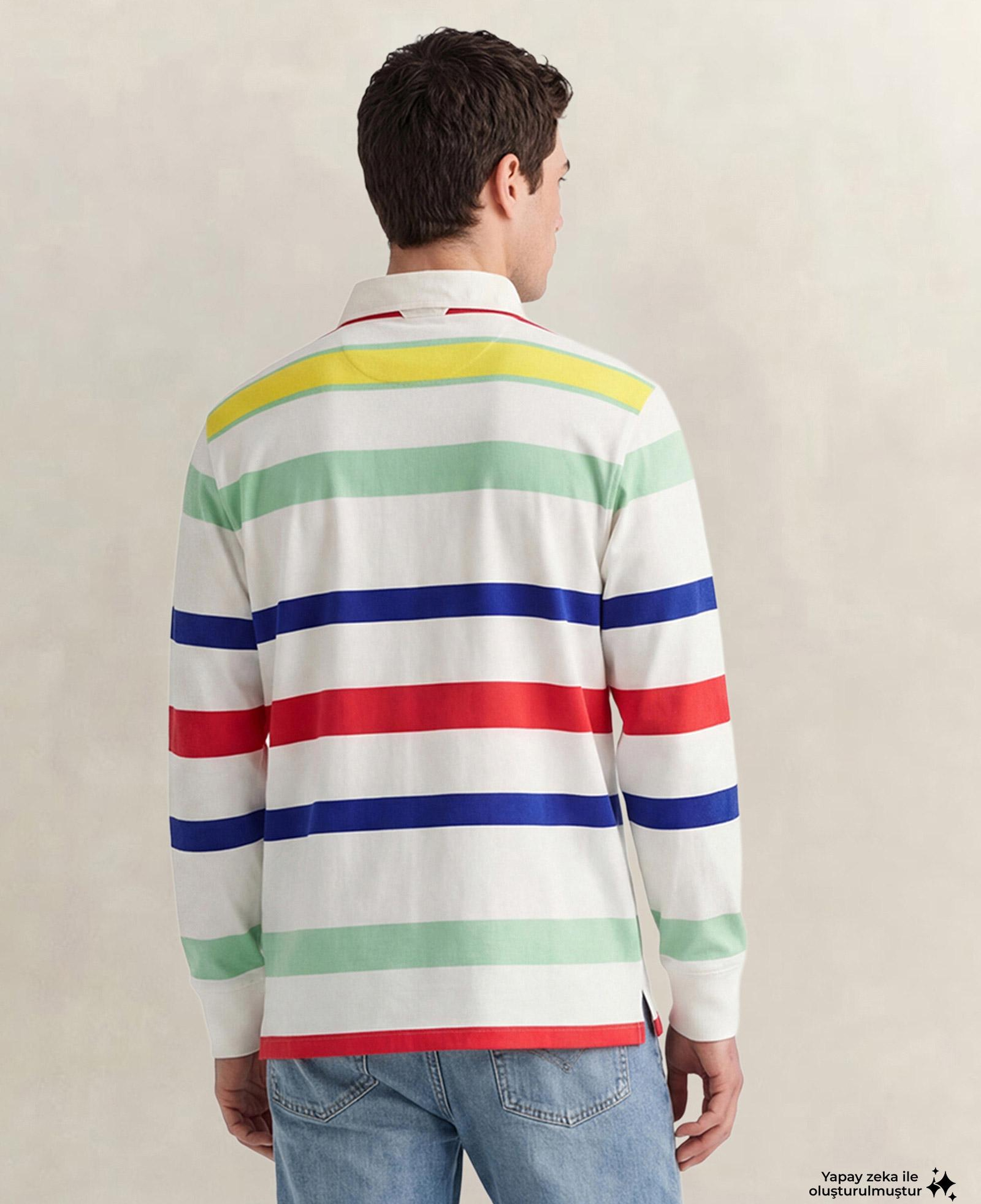 GANT Erkek Beyaz Logolu Rugby T-Shirt