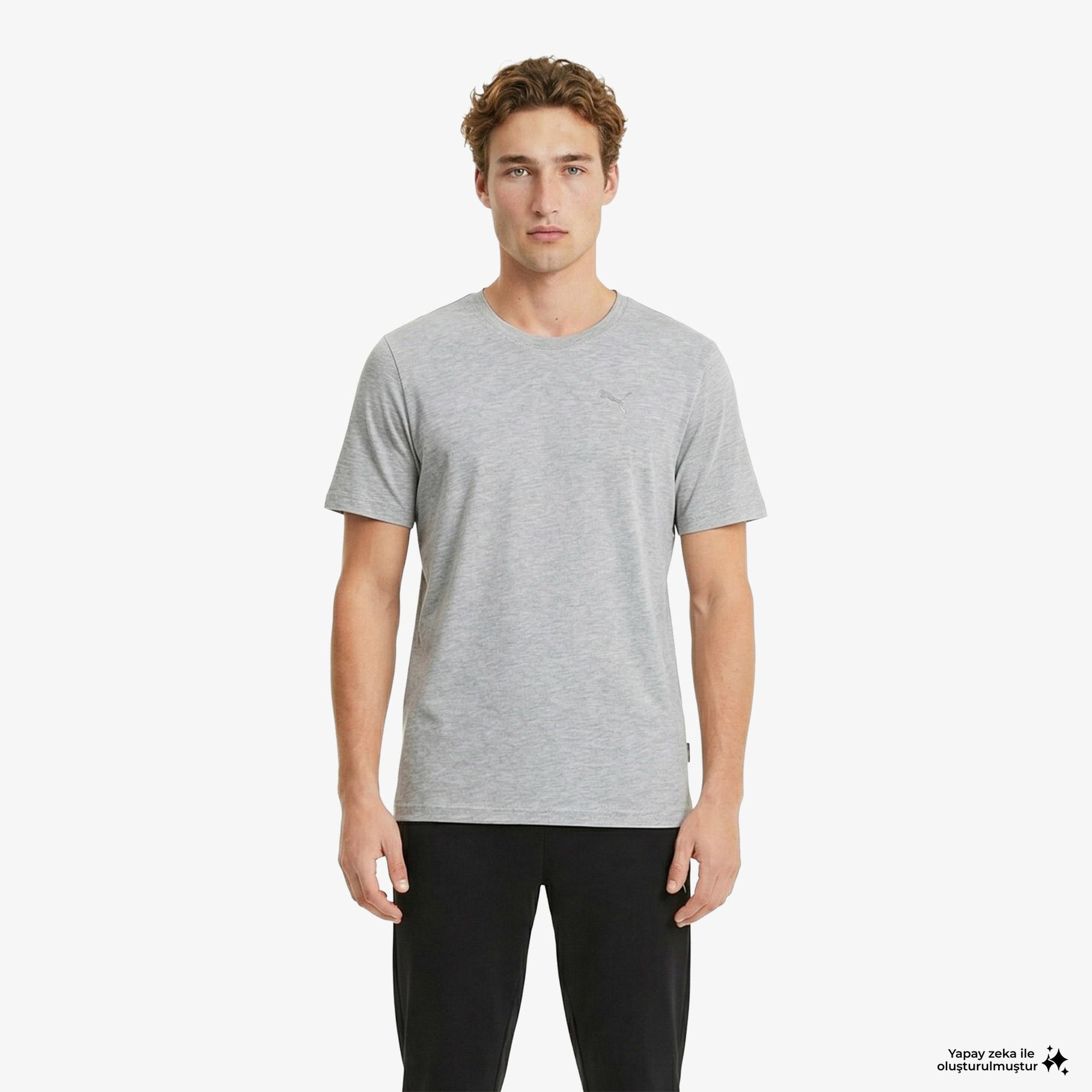 Puma Graphic 1 Erkek Gri Antrenman T-Shirt