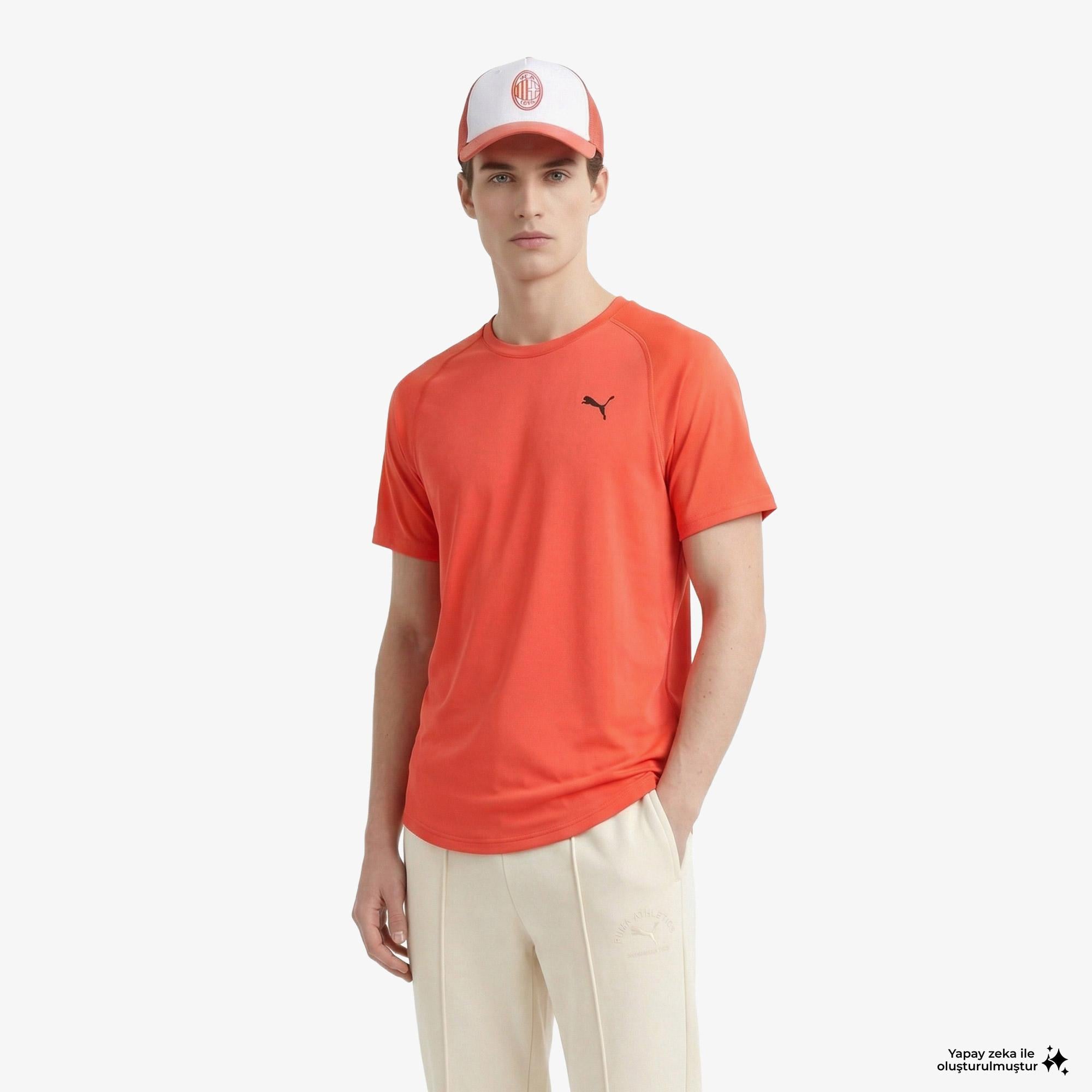 Puma Pwrtrain Fabric Mix Erkek Kırmızı Antrenman T-Shirt