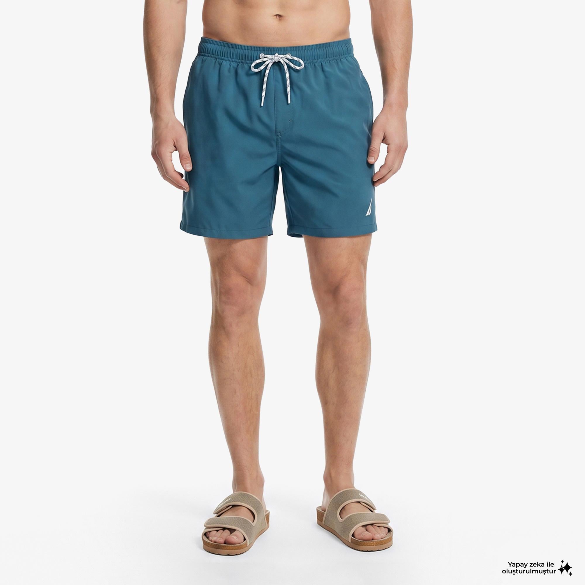 Nautica Erkek Mavi Regular Fit Deniz Şortu