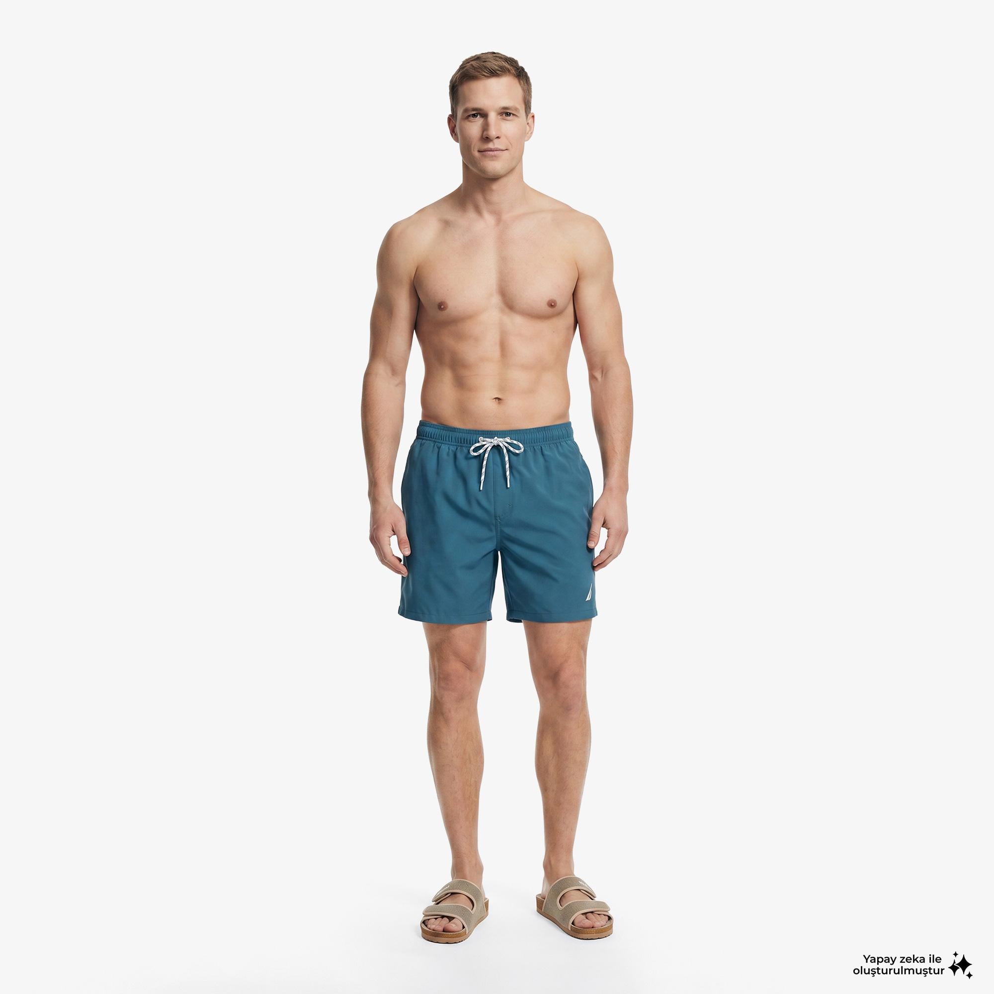 Nautica Erkek Mavi Regular Fit Deniz Şortu