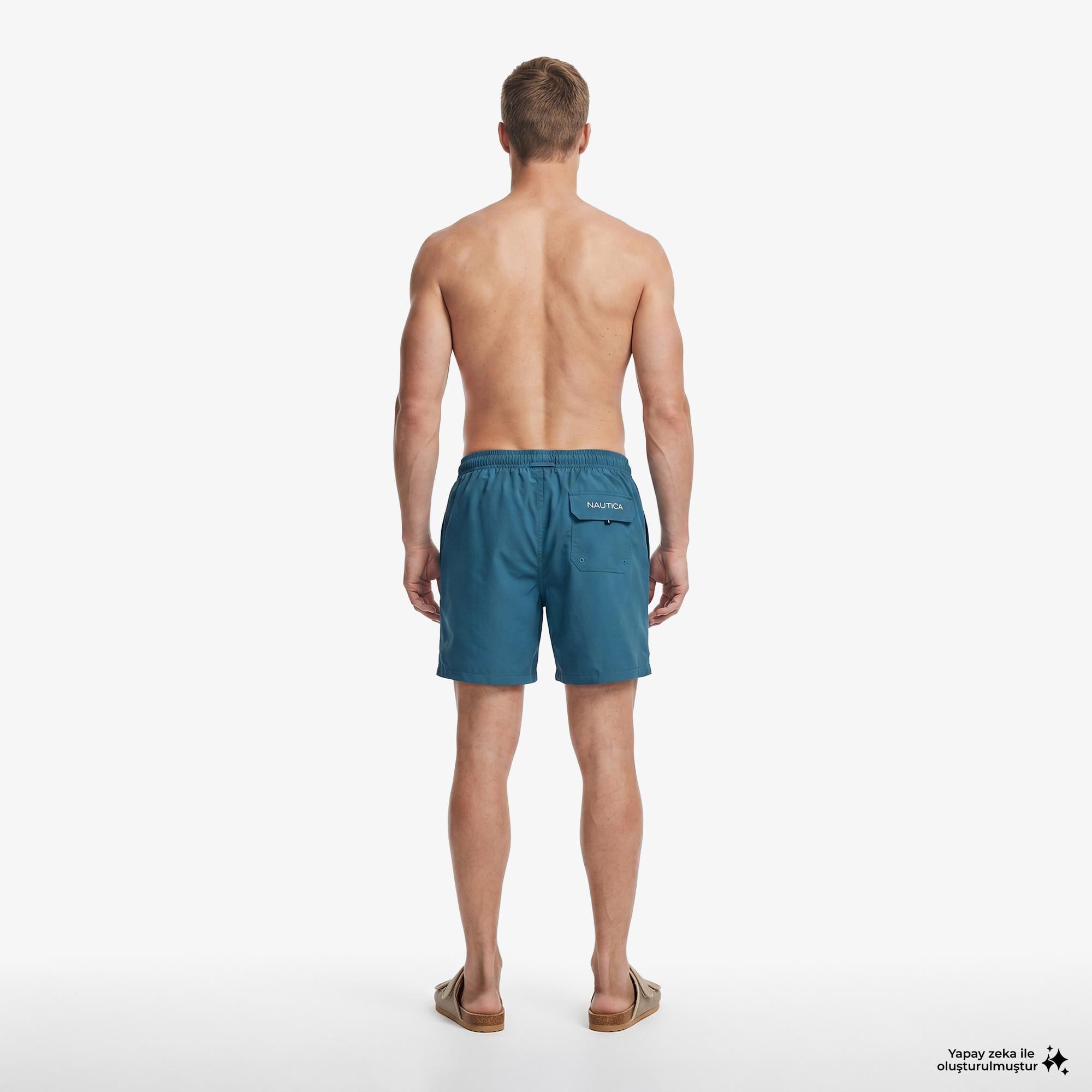 Nautica Erkek Mavi Regular Fit Deniz Şortu