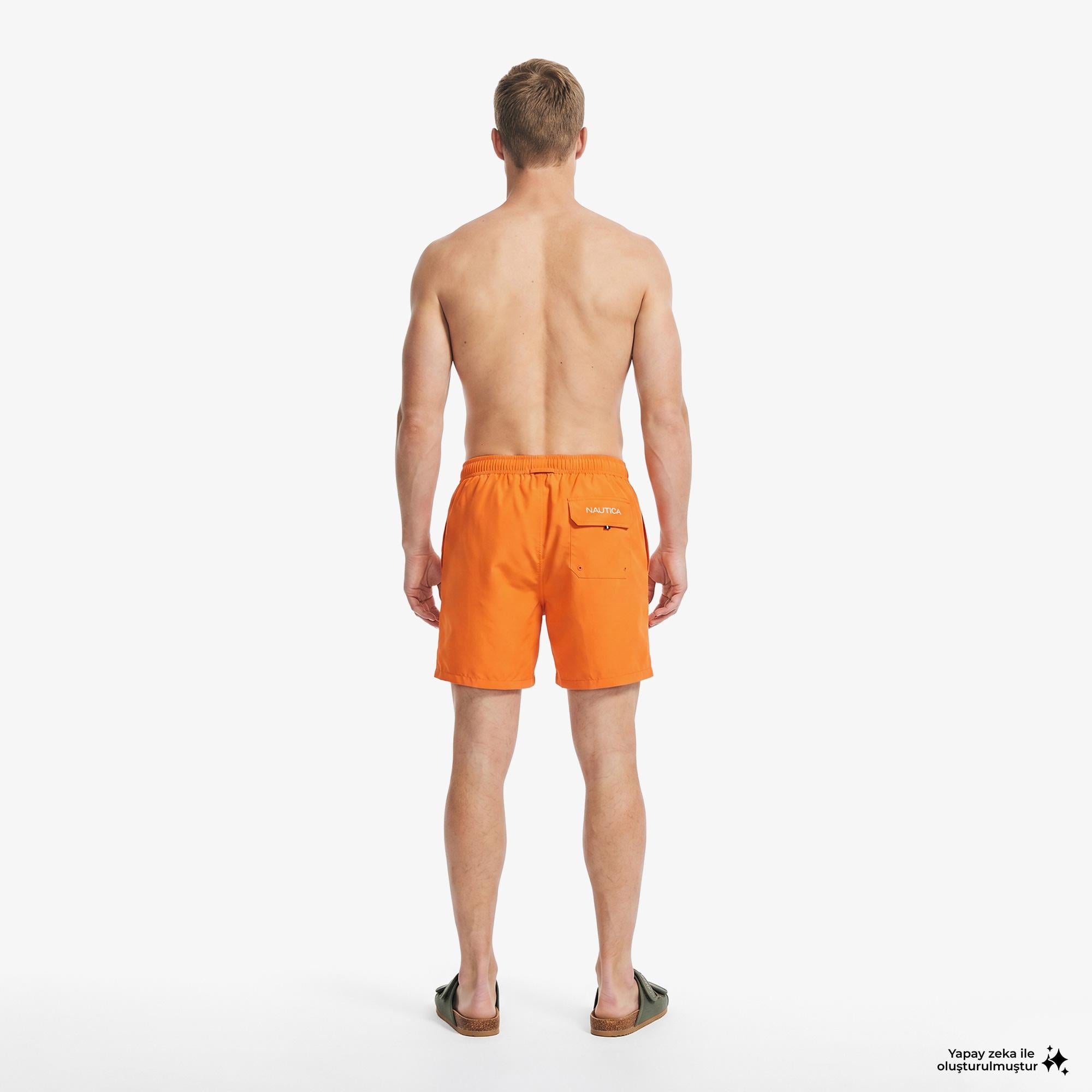 Nautica Erkek Turuncu Regular Fit Deniz Şortu