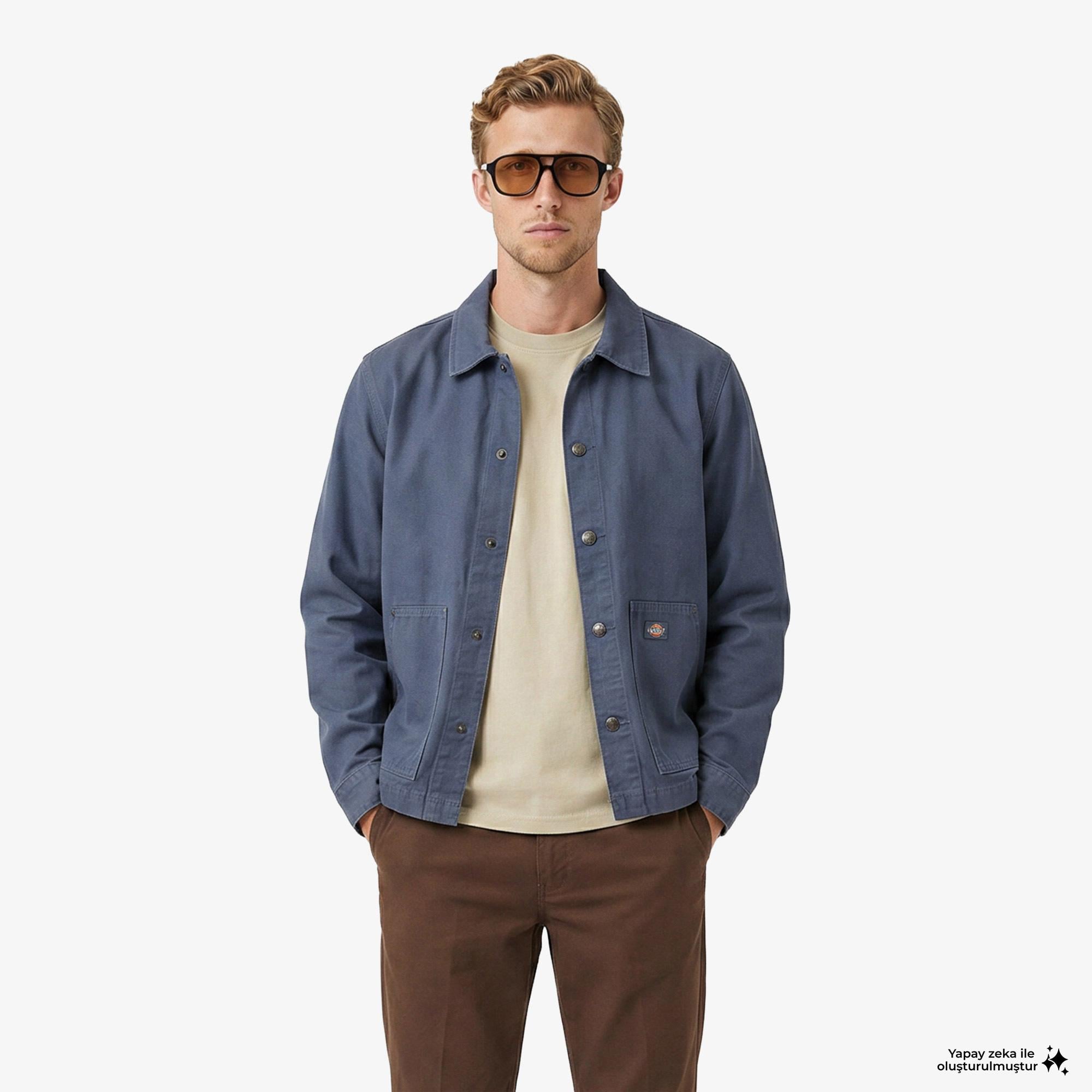 Dickies Unlined Canvas Barn Erkek Mavi Ceket