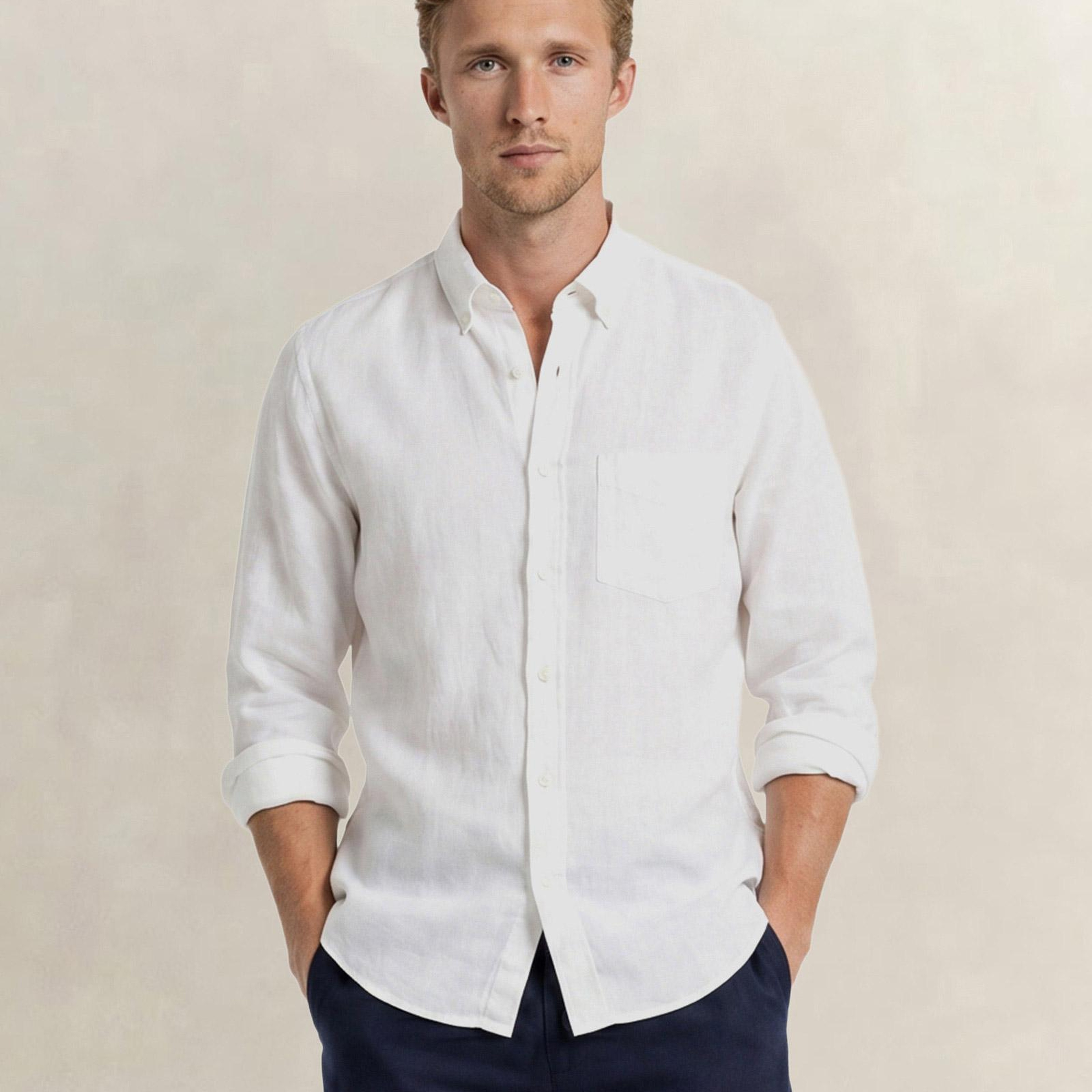GANT Erkek Beyaz Regular Fit Gömlek