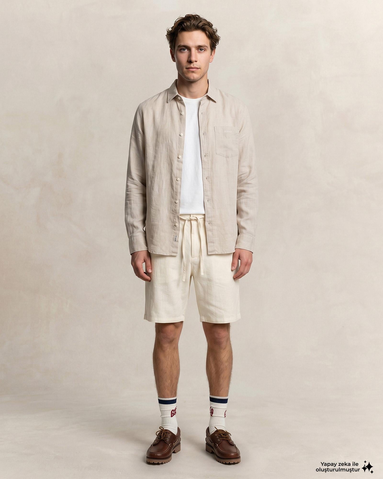 GANT Erkek Bej Regular Fit Gömlek