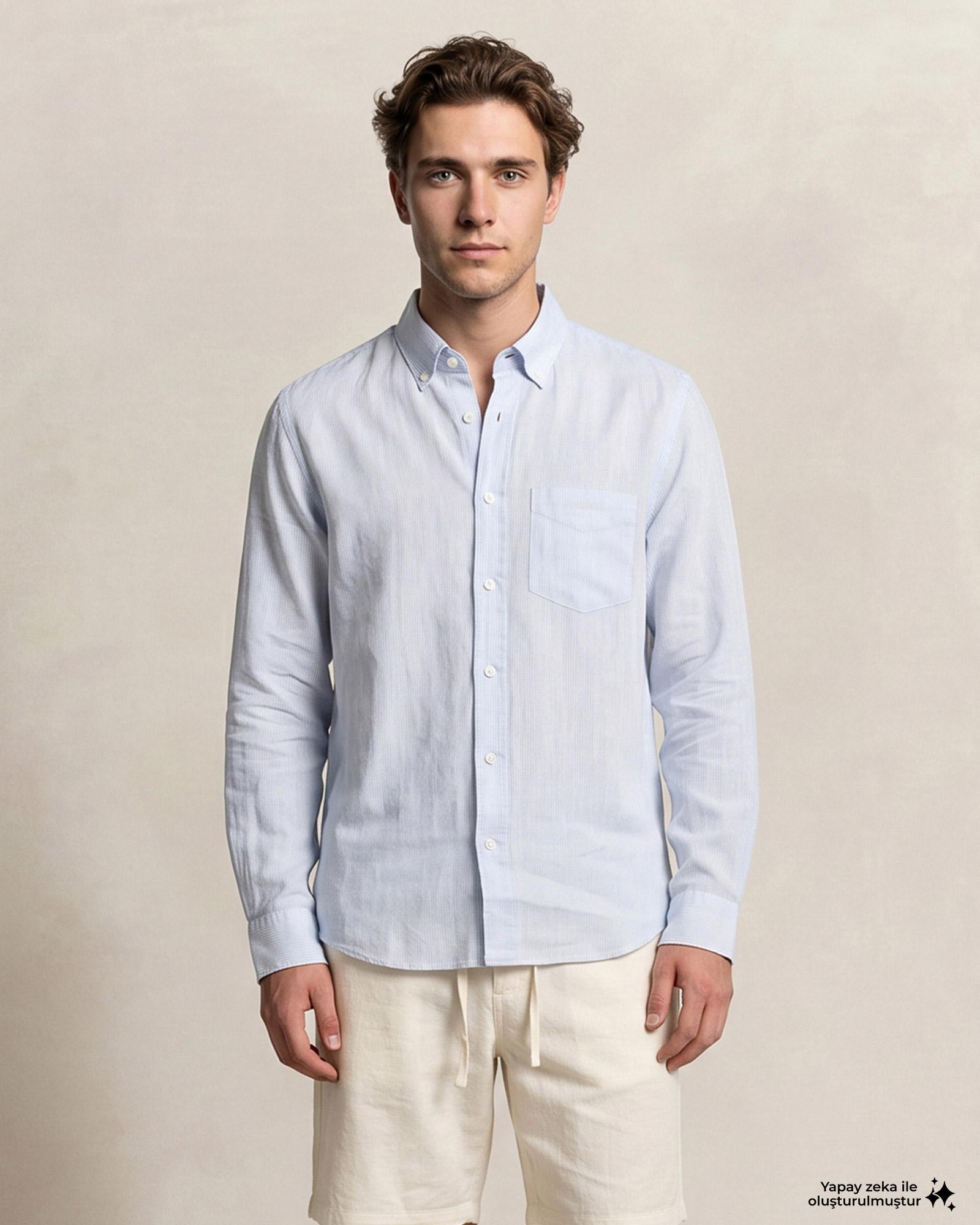 GANT Erkek Mavi Regular Fit Gömlek