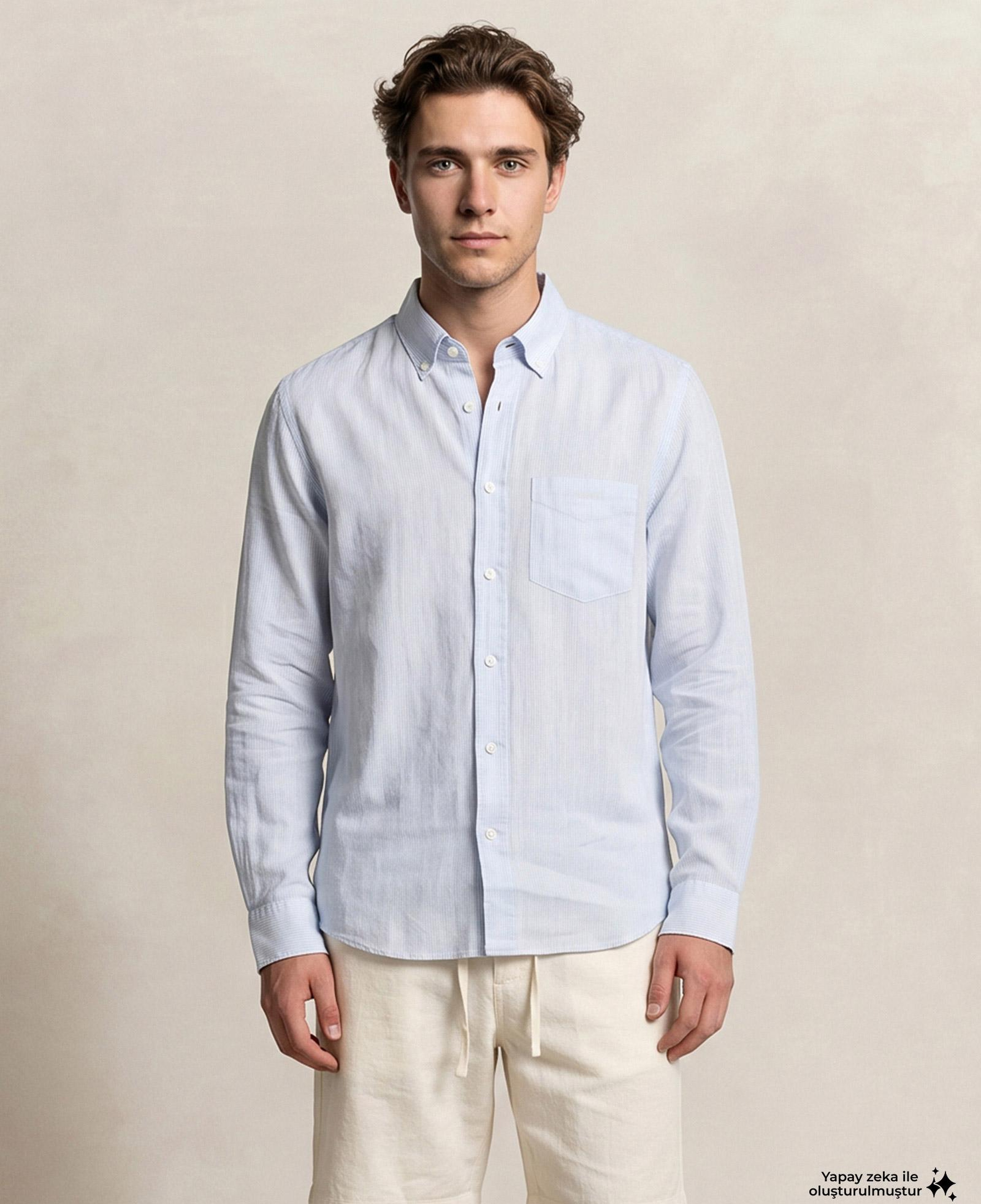 GANT Erkek Mavi Regular Fit Gömlek