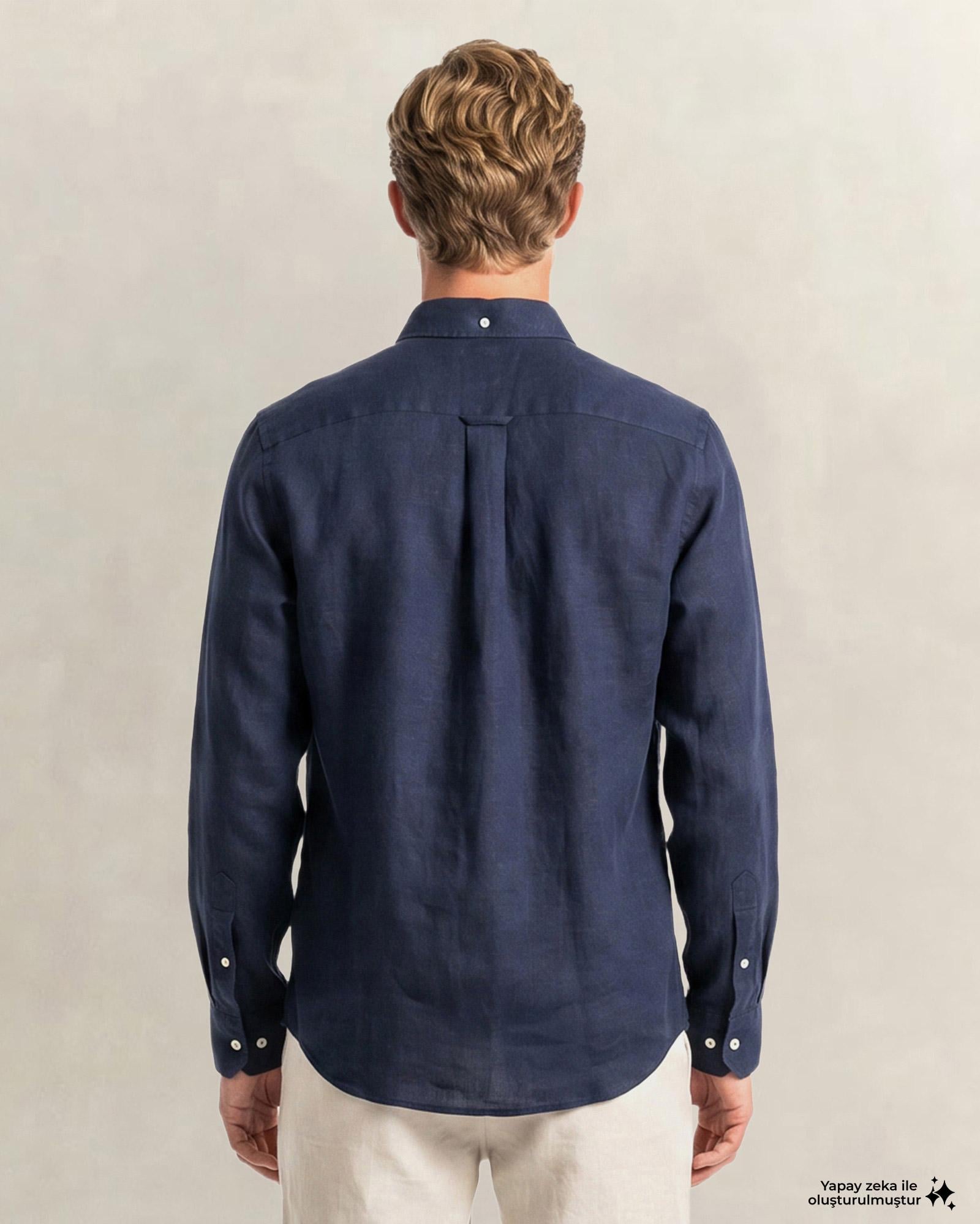 GANT Erkek Lacivert Regular Fit Gömlek