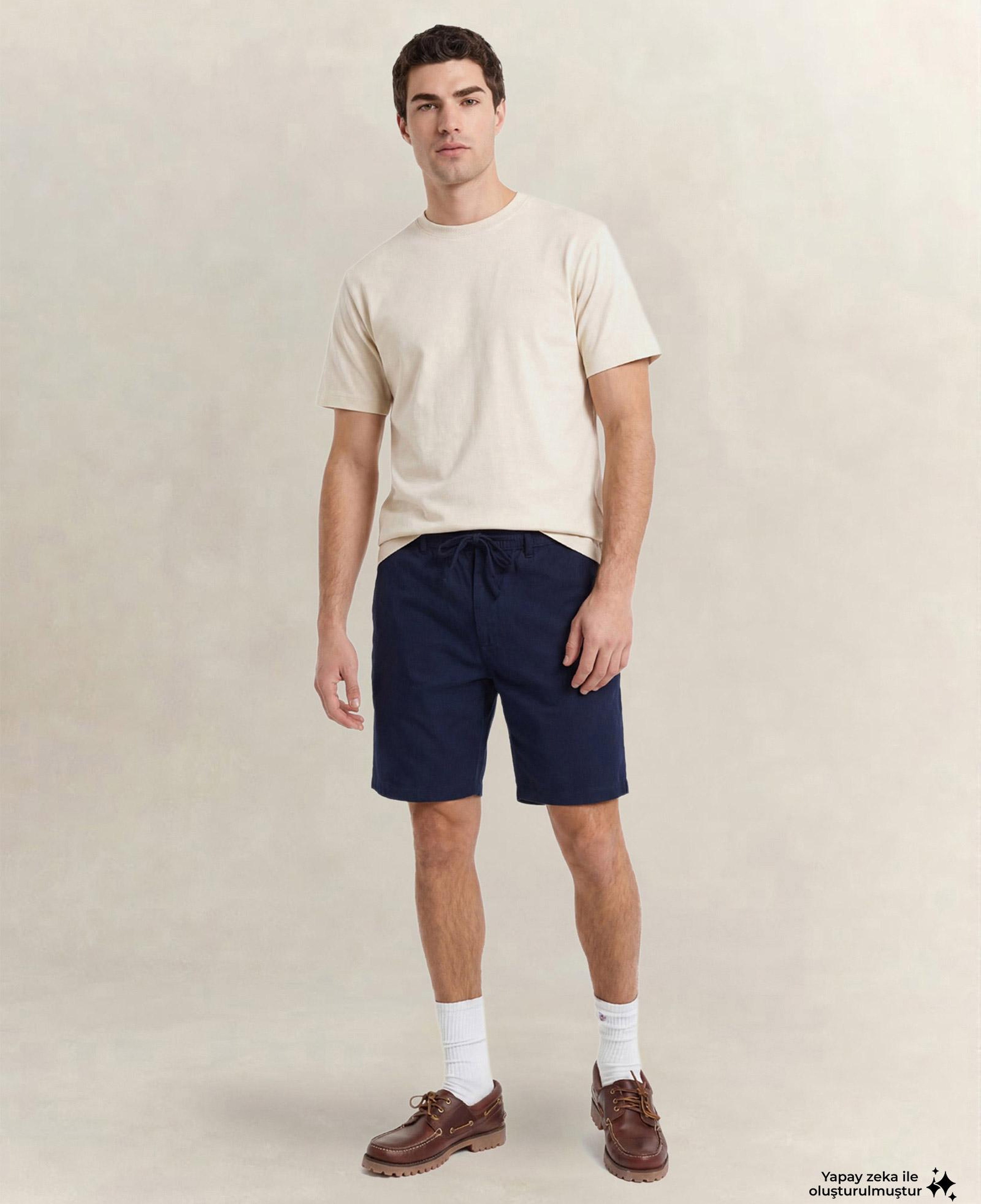 GANT Erkek Krem Bisiklet Yaka Regular Fit T-Shirt