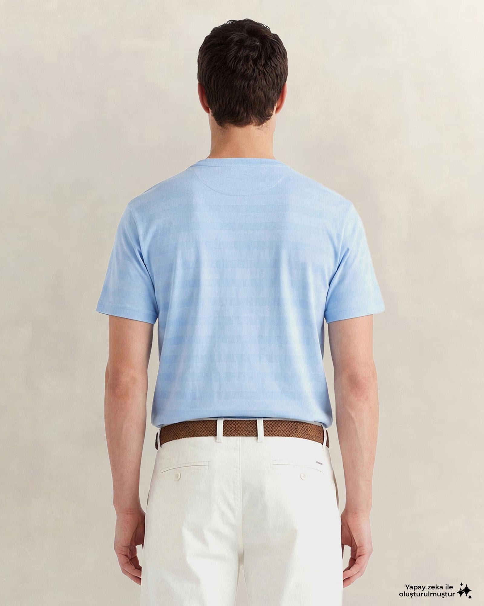 GANT Erkek Mavi Bisiklet Yaka Regular Fit T-Shirt