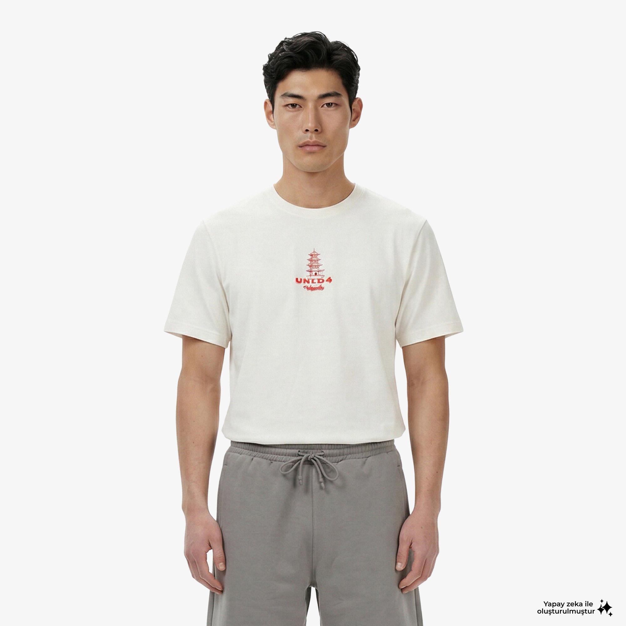 UNITED4 Regular Fit Erkek Bej T-Shirt