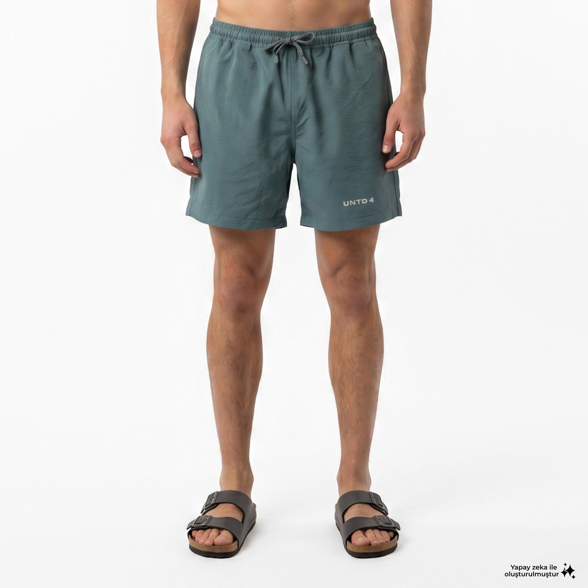 UNITED4 Comfort Fit Erkek Mavi Deniz Şortu