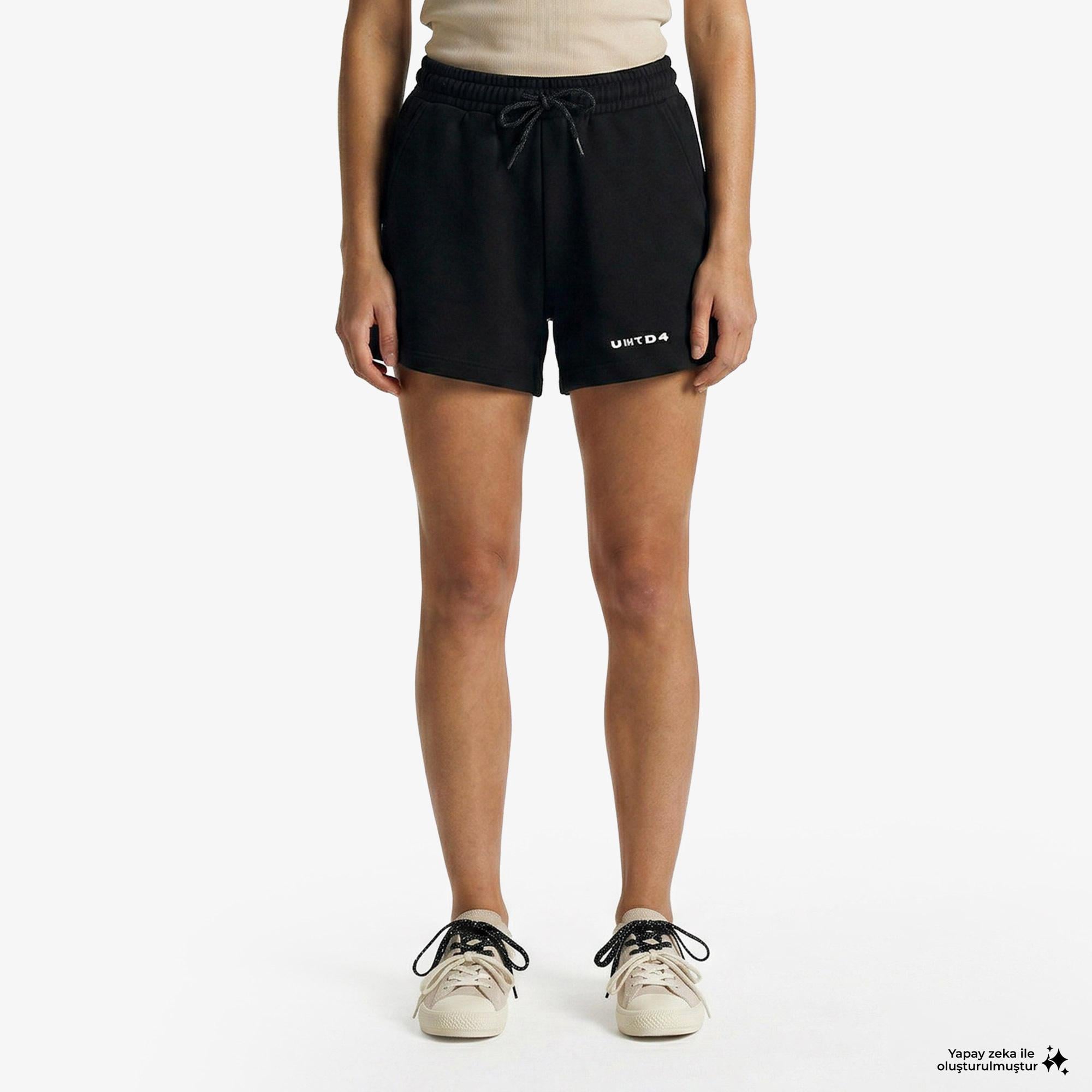 UNITED4 Regular Fit Kadın Siyah Şort