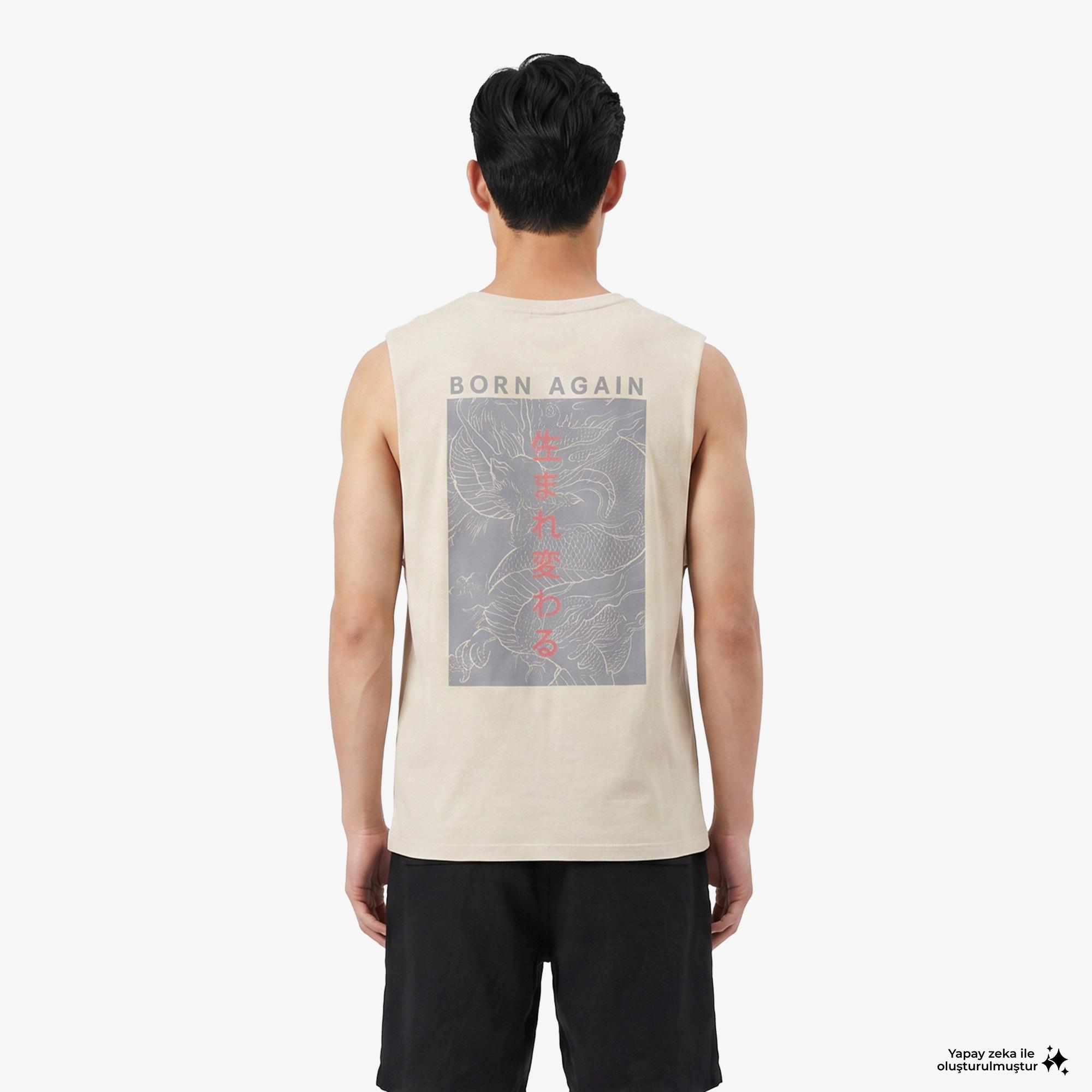 UNITED4 Regular Fit Erkek Krem T-Shirt