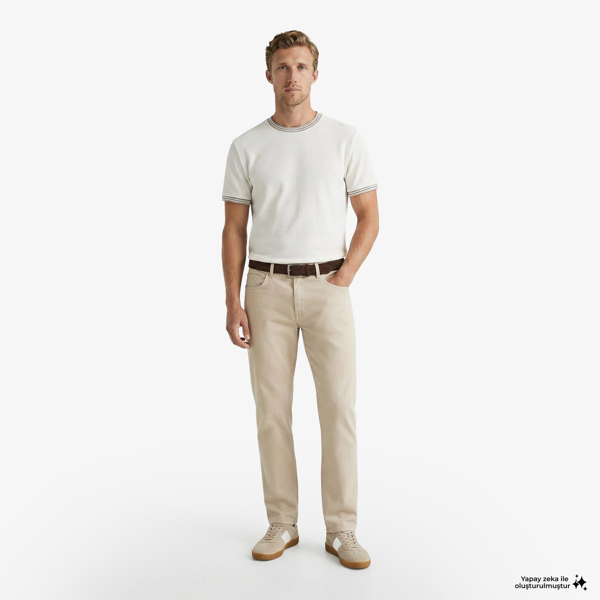 Nautica Erkek Beyaz Regular Fit T-Shirt