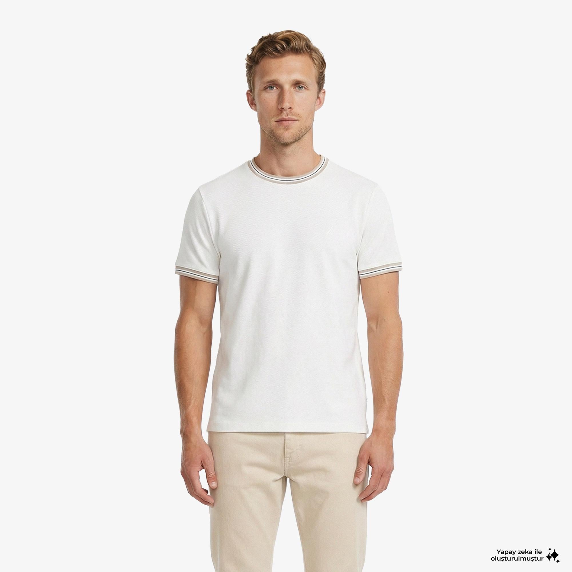 Nautica Erkek Beyaz Regular Fit T-Shirt