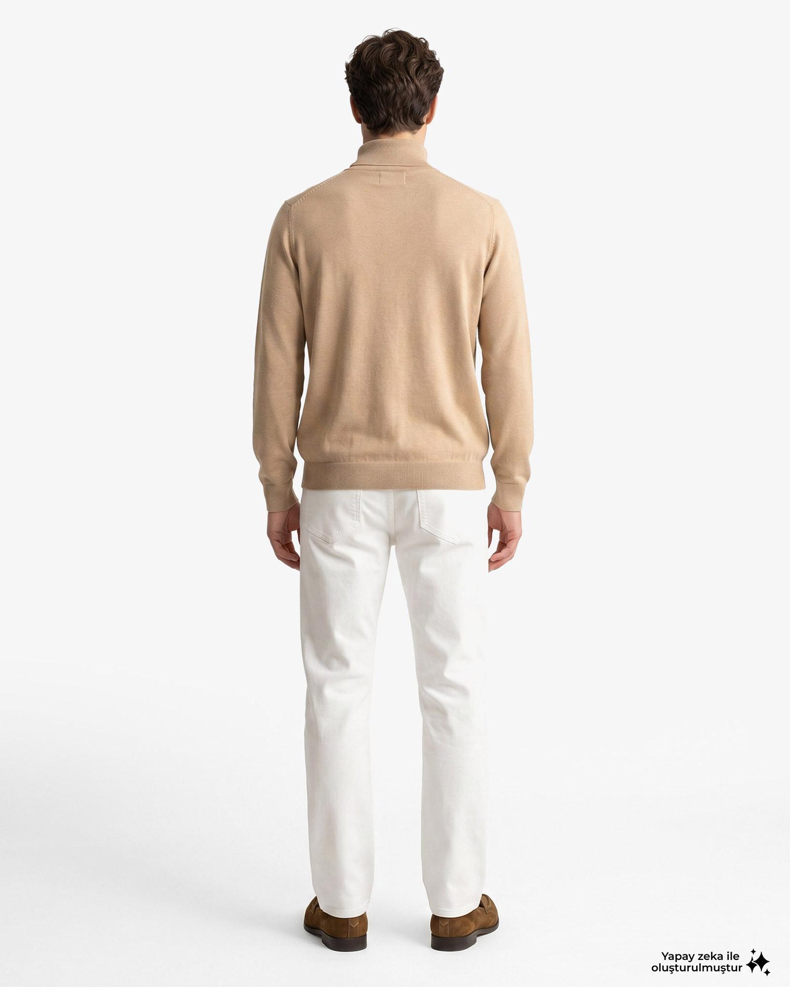 GANT Erkek Bej Regular Fit Yarım Fermuarlı Kazak