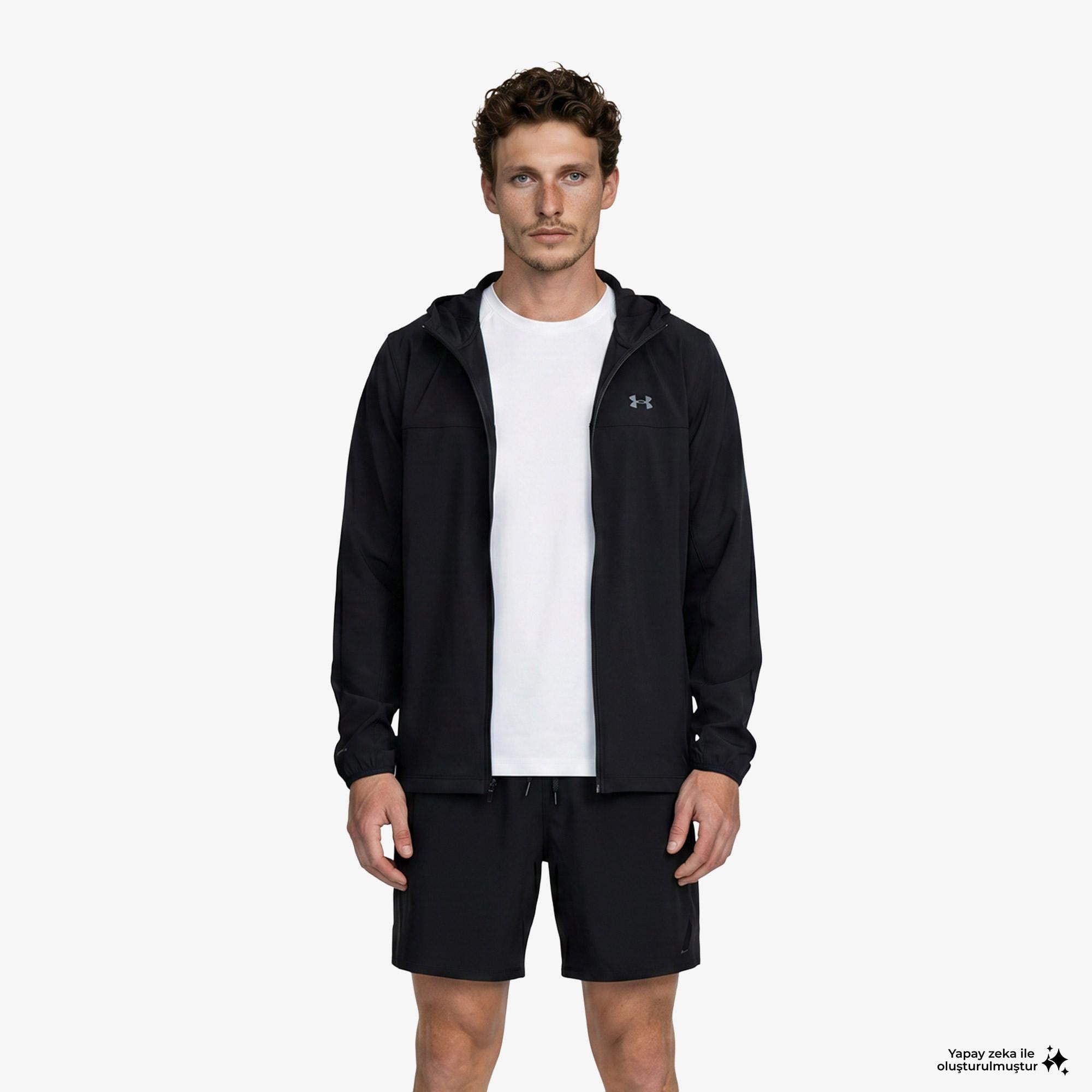 Under Armour Velociti Pro Storm Erkek Siyah Koşu Ceket