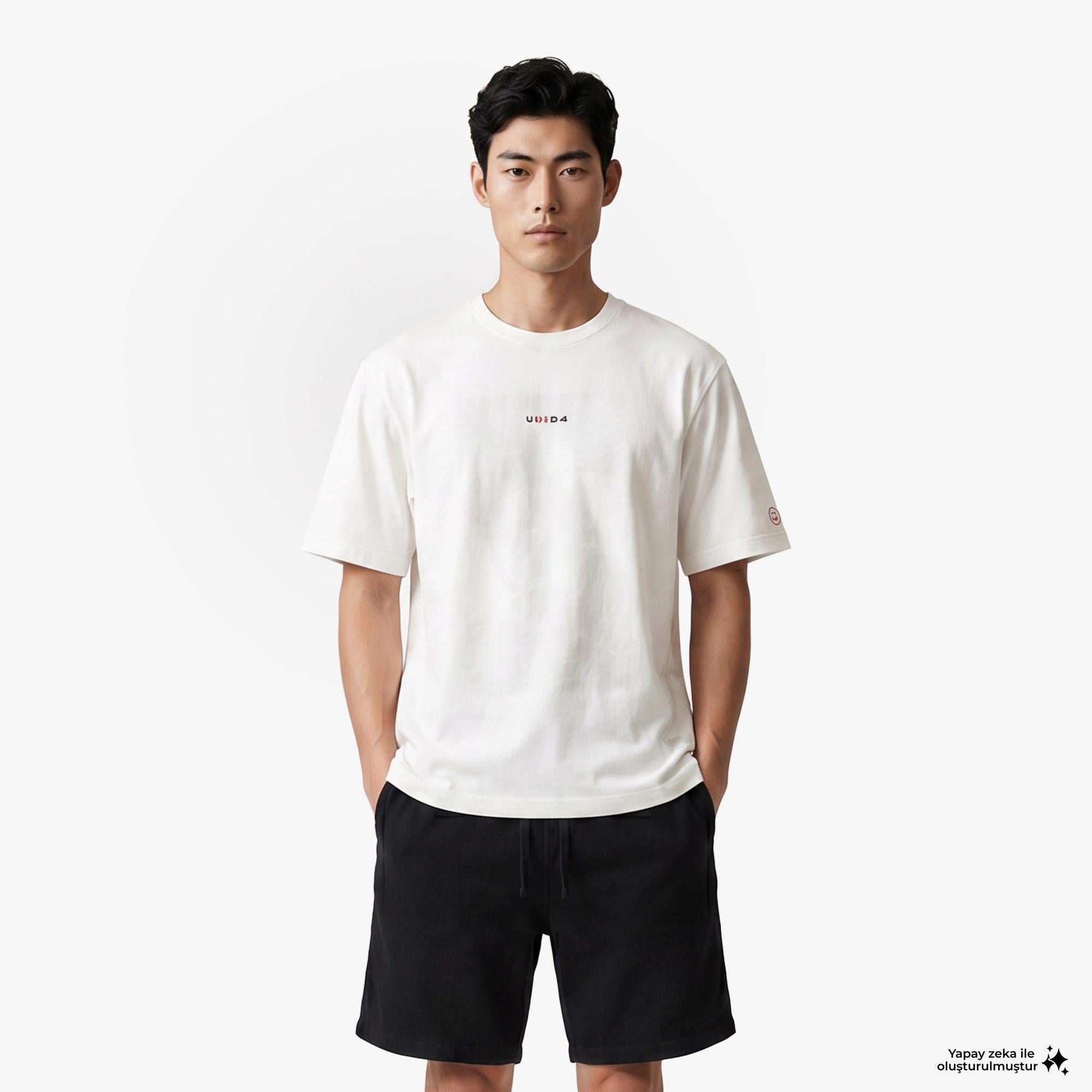 UNITED4 Regular Fit Erkek Krem T-Shirt