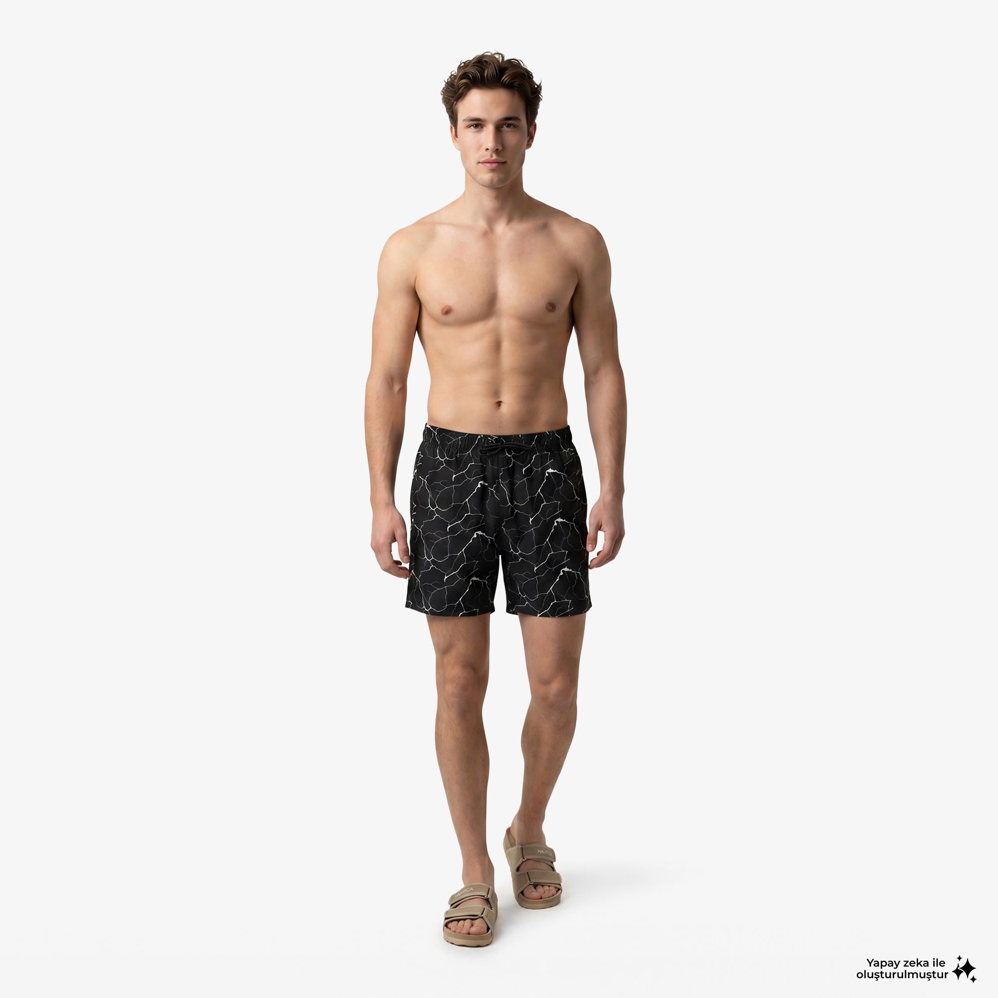 Nautica Erkek Siyah Regular Fit Deniz Şortu